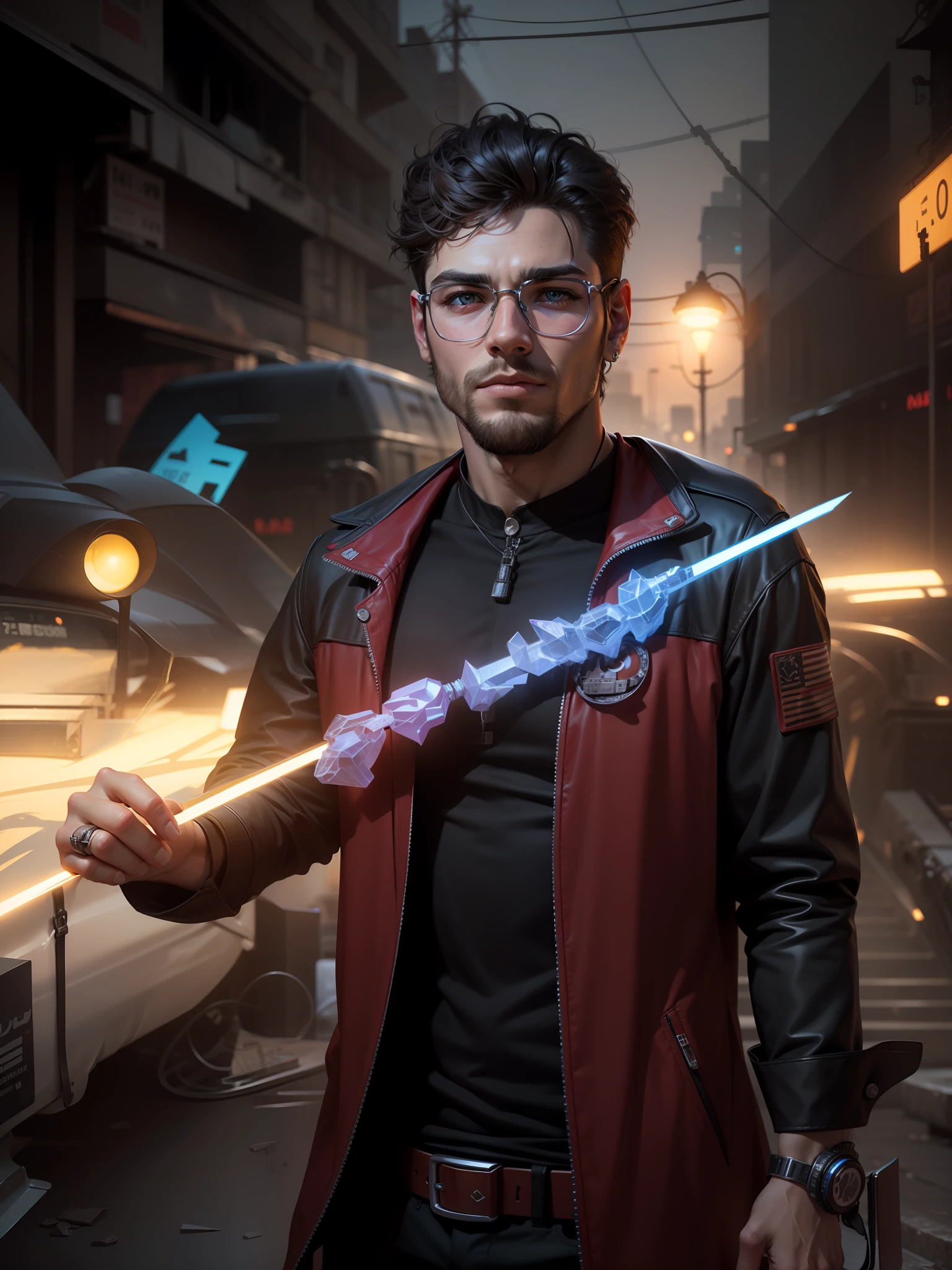 Change background cyberpunk handsome boy 8k ultra realistic realistic graphics sharp hair shine eyes