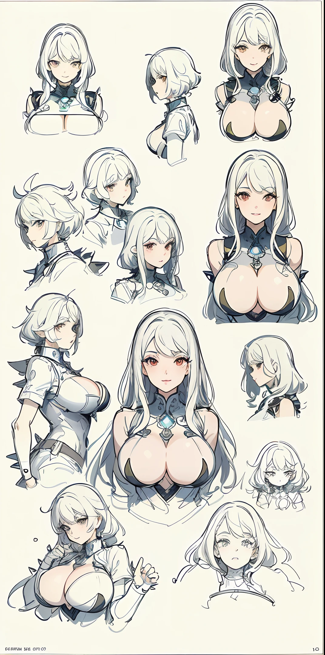 (character design sheet, same character, front, side, back),reference sheet, concept character, character design, sketch,doodletits,, sexy lips, (gigantic and massive tits:1.1), breasts, official illustration, illustration, detailed face, beautiful intricate eyes, curvy milf, 1:2), closeup, titsnipples, (boobs universe background:1.5), (red spiky hairstyle:1.3), (random positions:1.3), (art style by Sakimichan)