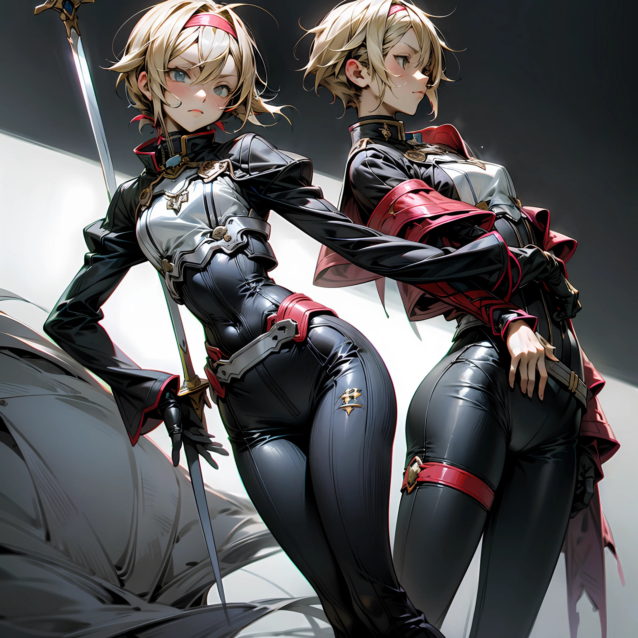 Alice Sword art Online Alization alicization,wearing Kirito clothes,short hair,tight clothes,waist,hip --auto