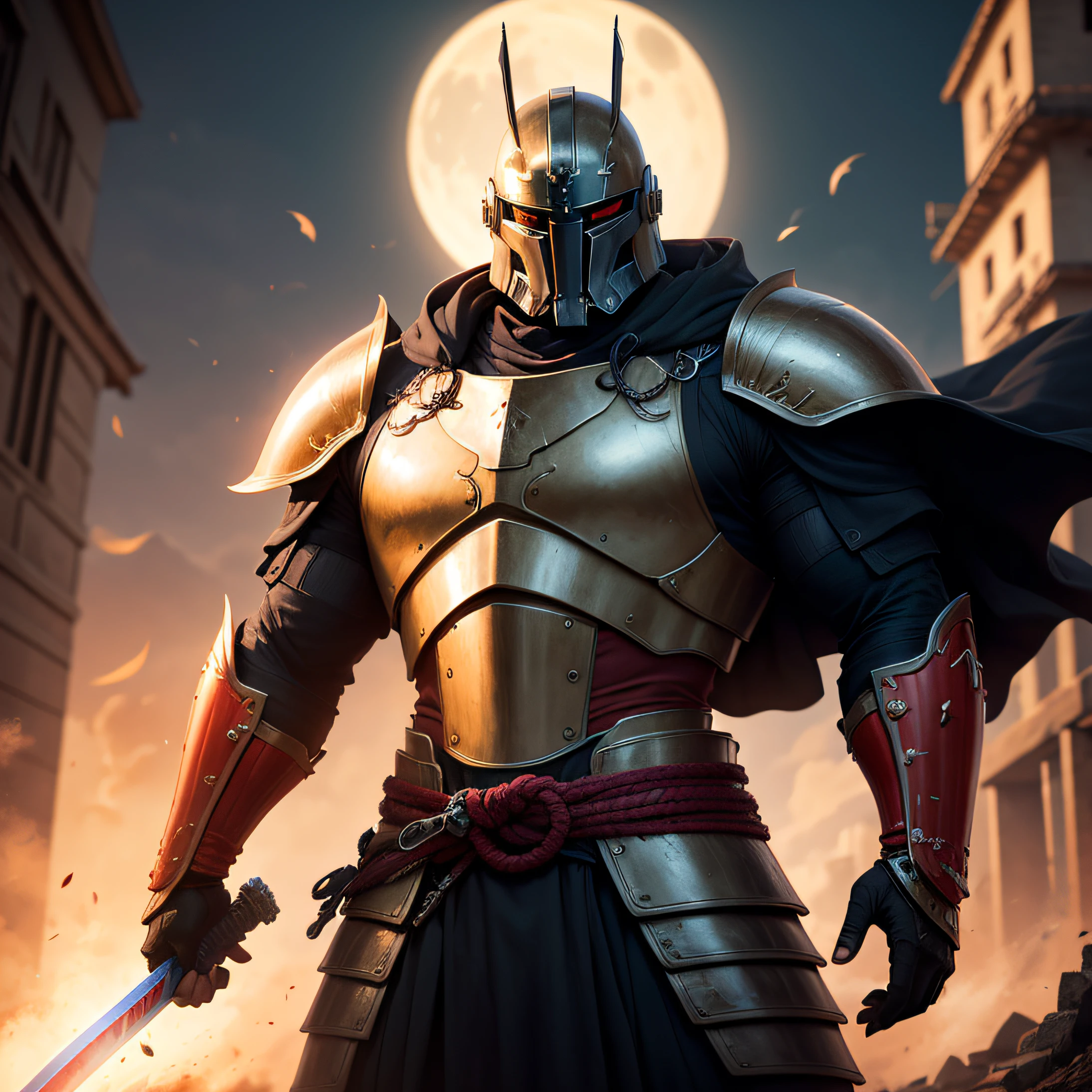 Here is an example of a description based on the information you provided:
"In an impressive setting, a devastated city of Rio de Janeiro, full of destroyed cars, we meet four samurai Mandalorians, skilled warriors dressed in armor inspired by the ancient samurai. They are masters at using light ninja swords, which glow brightly and cut through the air with precision.
Among the Mandalorians, Bobafet stands out, wearing a unique armor in black and purple, with details in yellow, red, silver and gold. Its appearance is reminiscent of a modern samurai, combining the elegance and mystery of legendary warriors. Bobafet exudes power and domination, with his shining armor reflecting the intense light of the radiant sun and the luminous moon.
The scene is captured with high resolution and better quality, highlighting all the details of the armor and the light swords. Bobafet, in particular, draws attention with the vibrant shades of red and blue added to his armor, which accentuate his majestic and imposing presence as a true modern samurai."
I hope this is useful for your creation! --auto