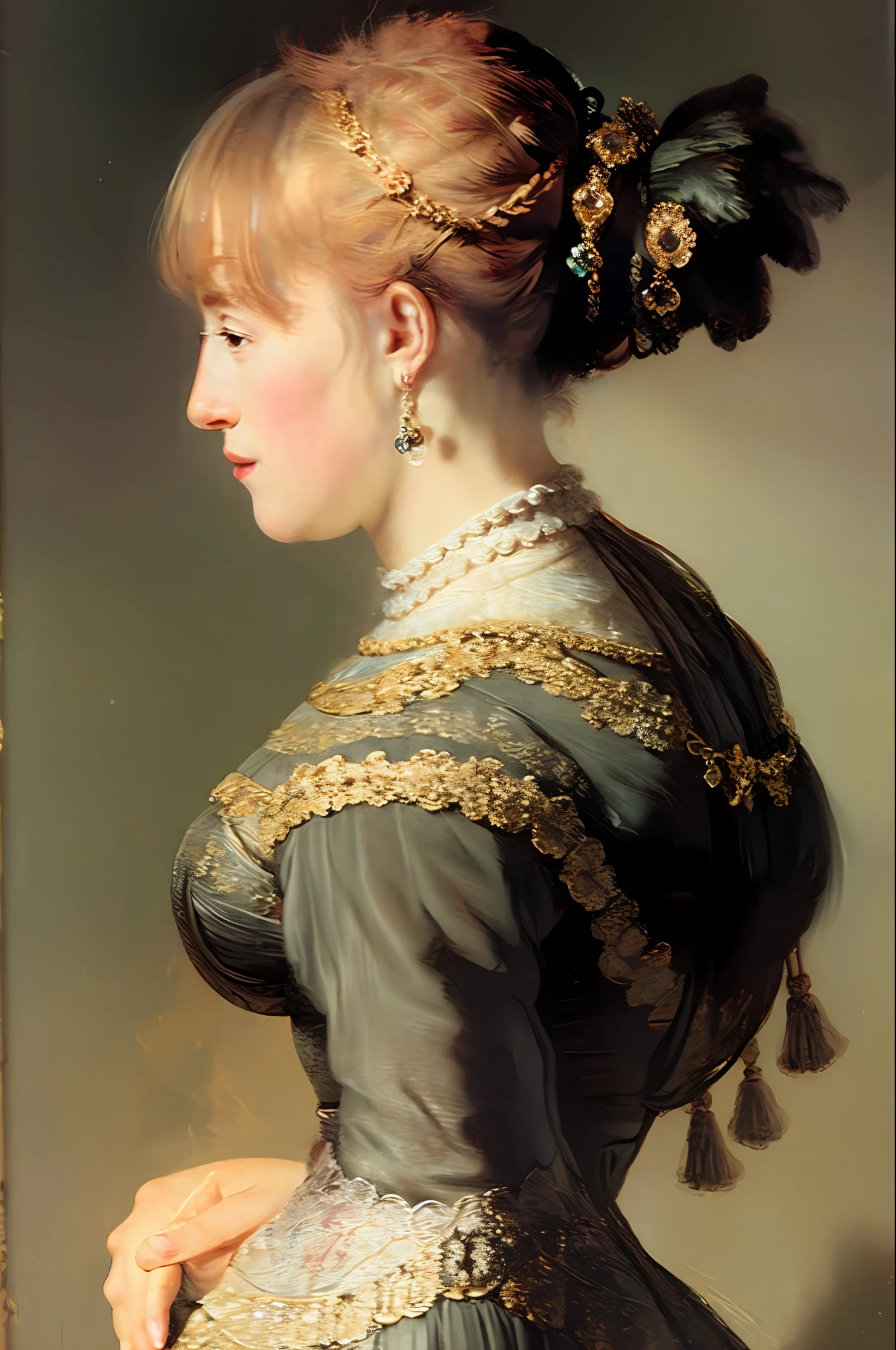 a beauty young woman portrait in art style