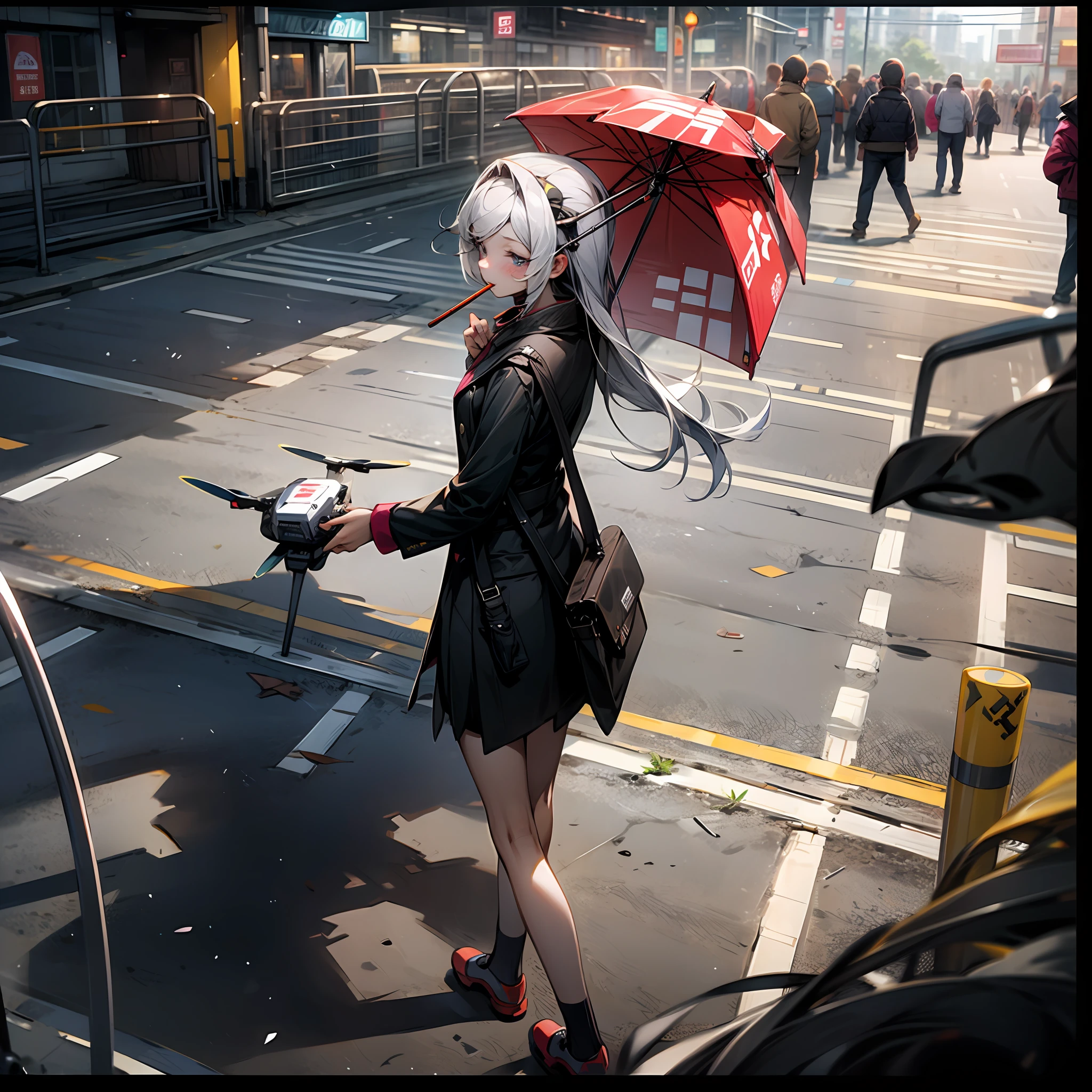 Top Quality, Uniform, Girls, Pedestrian Crossing, Pocky, Skip, Drone --auto