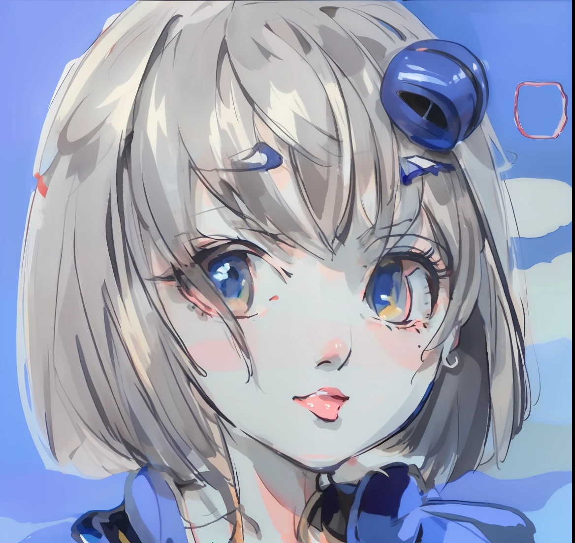 anime girl with headphones and a blue background, painted in anime painter studio, made with anime painter studio, anime style portrait, anime portrait, anime stylized, anime moe artstyle, anime artstyle, flat anime style shading, anime styled, semirealistic anime style, unknown artstyle, portrait of an anime girl, anime inspired, kantai collection style, face anime portrait --auto