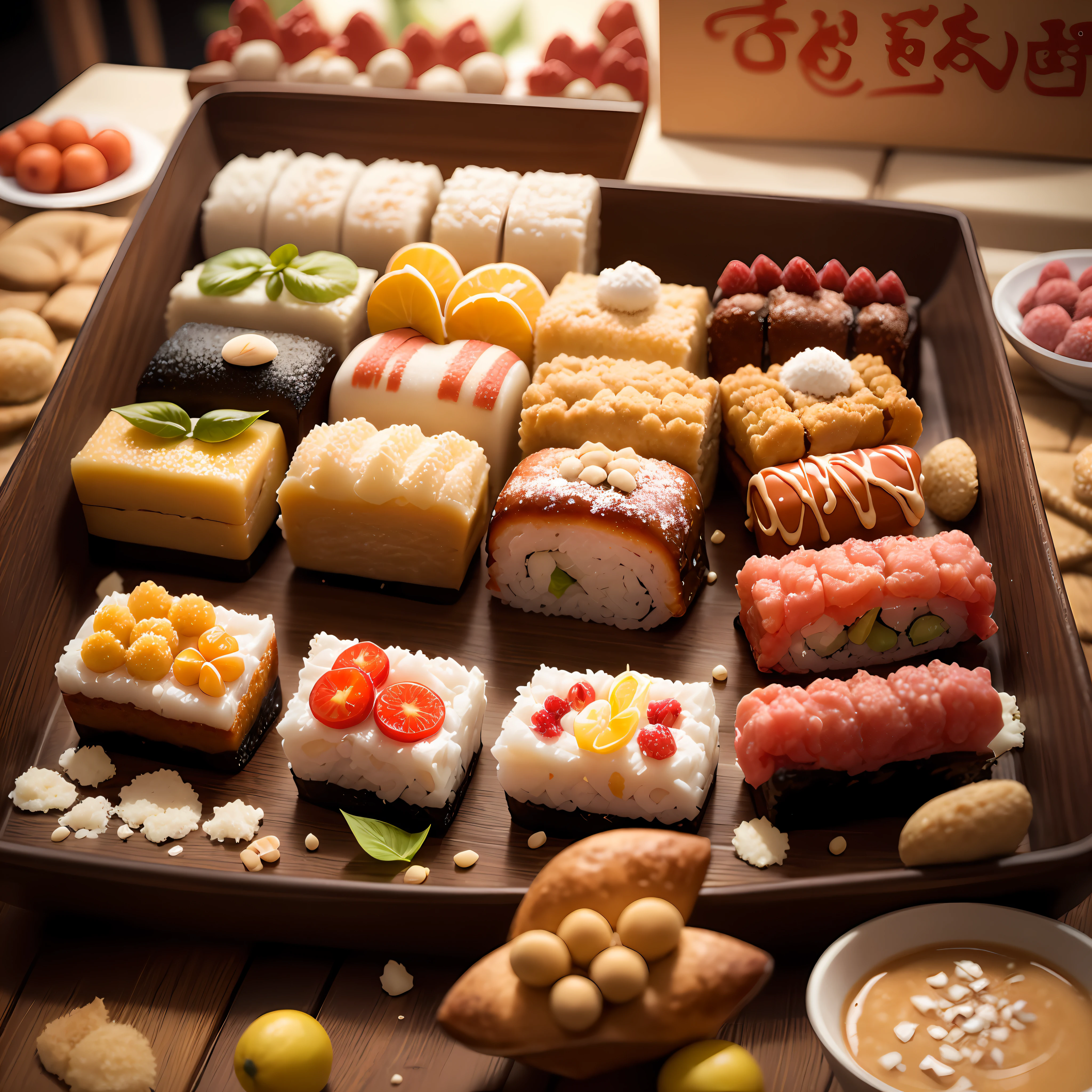 Luchu is a traditional Thai dessert based on mung bean cake and complemented by a variety of brightly colored fruit shapes, only the size of a thumb. As a classic traditional Thai dessert, Luchu is common in Thai markets. After Luchu became popular in the Chinese dessert world, Luchu was made into mini bread, sushi and various cartoon characters.
Thai desserts have auspicious meanings, and desserts become an indispensable food during festivals or birthdays. Thais also like to give desserts as gifts to express gratitude or congratulations. "Luchu" has a delicate and cute shape, so it is often used as a gift for each other. --auto