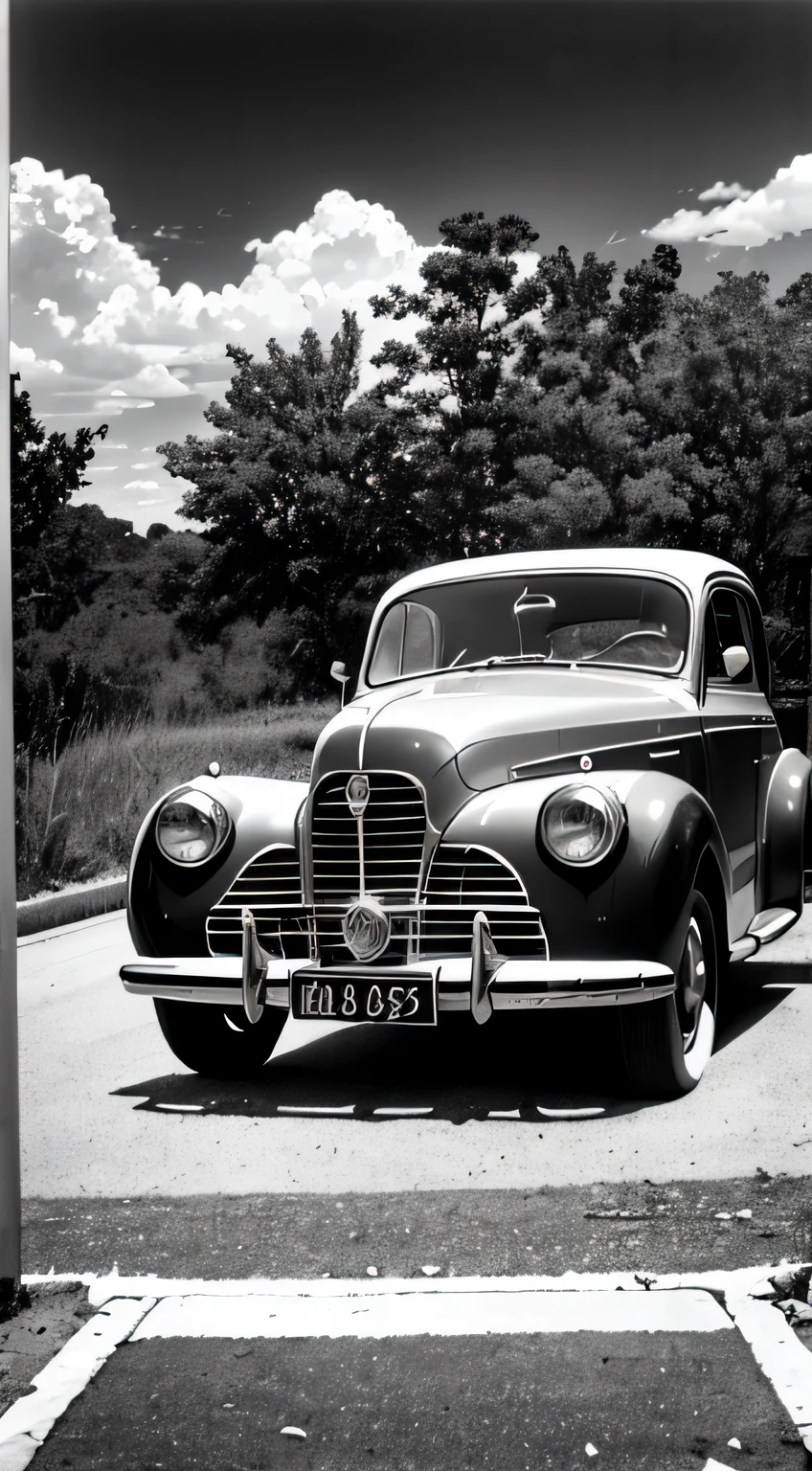 An evocative black and white photograph of a vintage car by Sebastião Salgado, creating buzz on Magnum Photos.