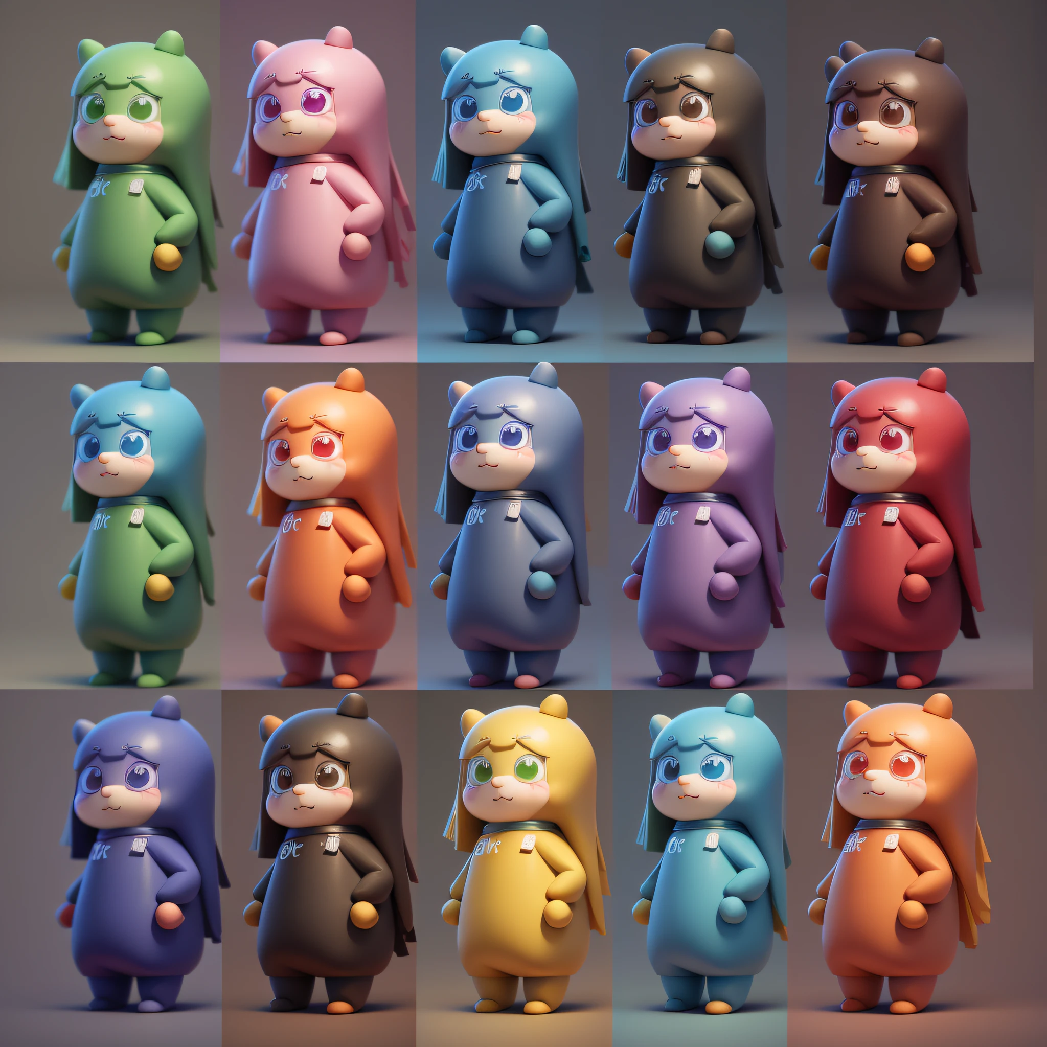 crayon character, cute, C4D, face, limb, various expressions, various poses --auto --s2