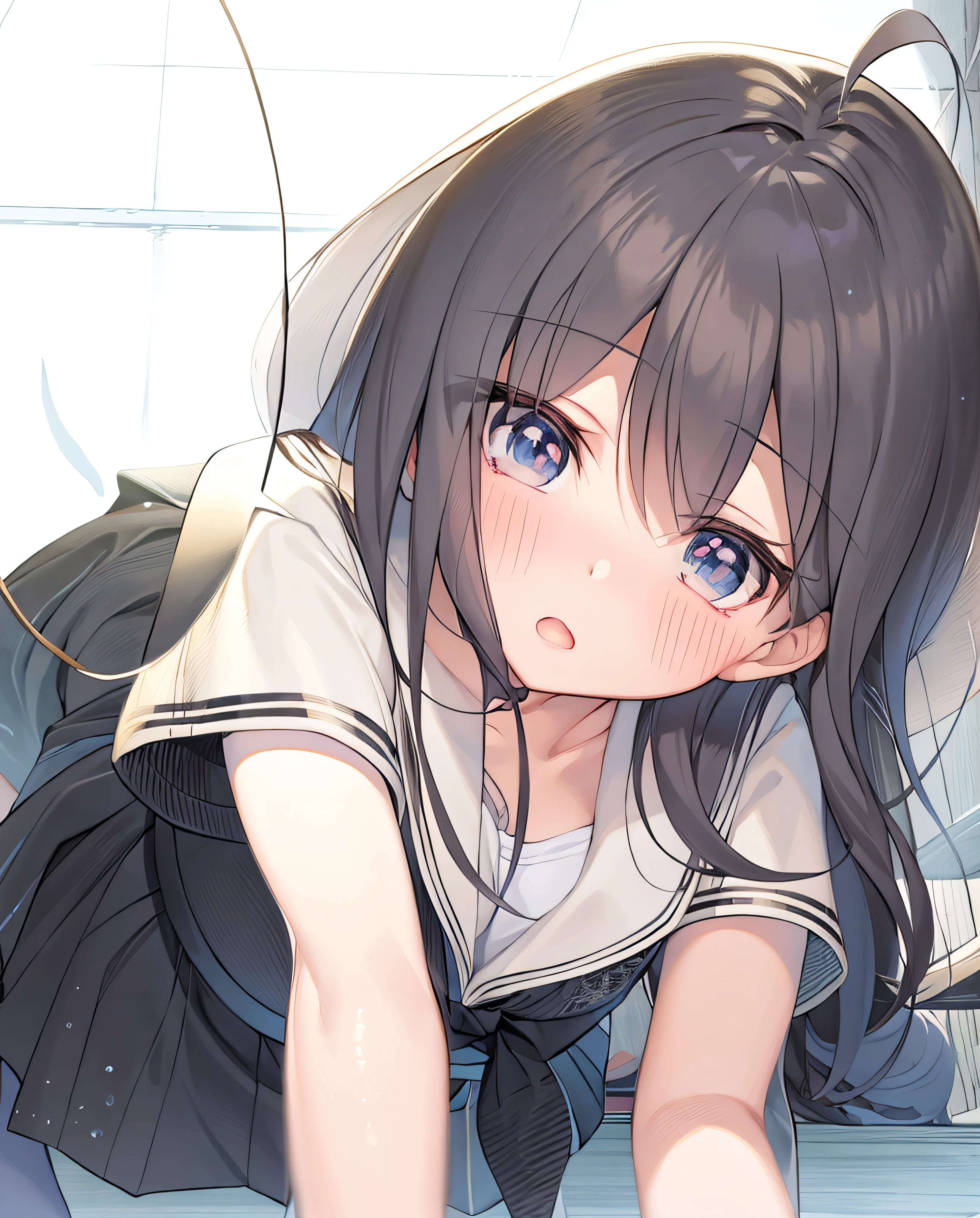 Anime girl with long hair and black dress lying on the ground, close-up Iwakura Lane, (anime girl), beautiful anime girl, cute anime girl, Iwakura Lane, very cute anime girl face, anime visual of cute girl, anime girl, beautiful anime girl, smooth anime CG art, anime girl, young anime girl, plz find it in instruction