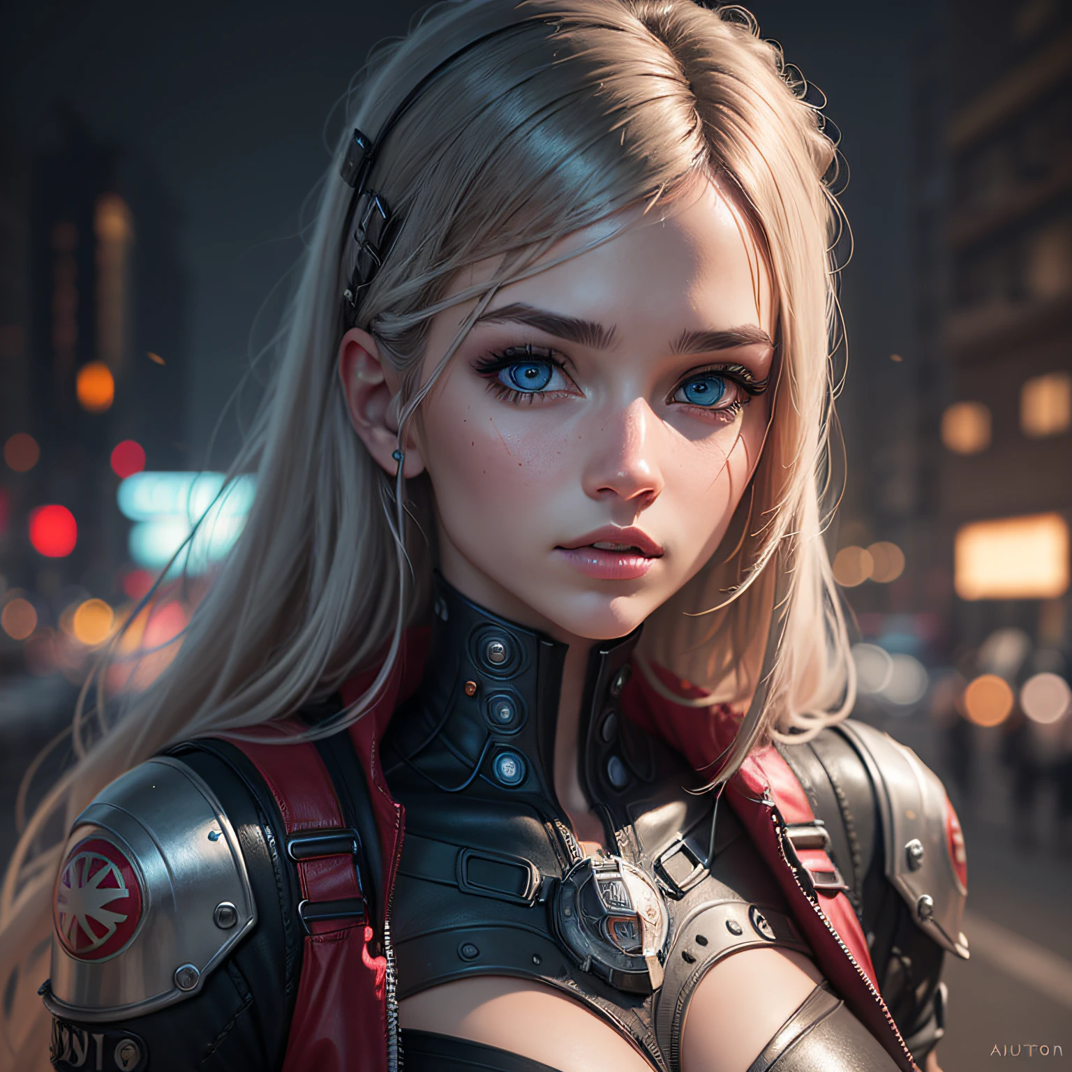 cyberpunk girl realistic blue eyes drawing --auto