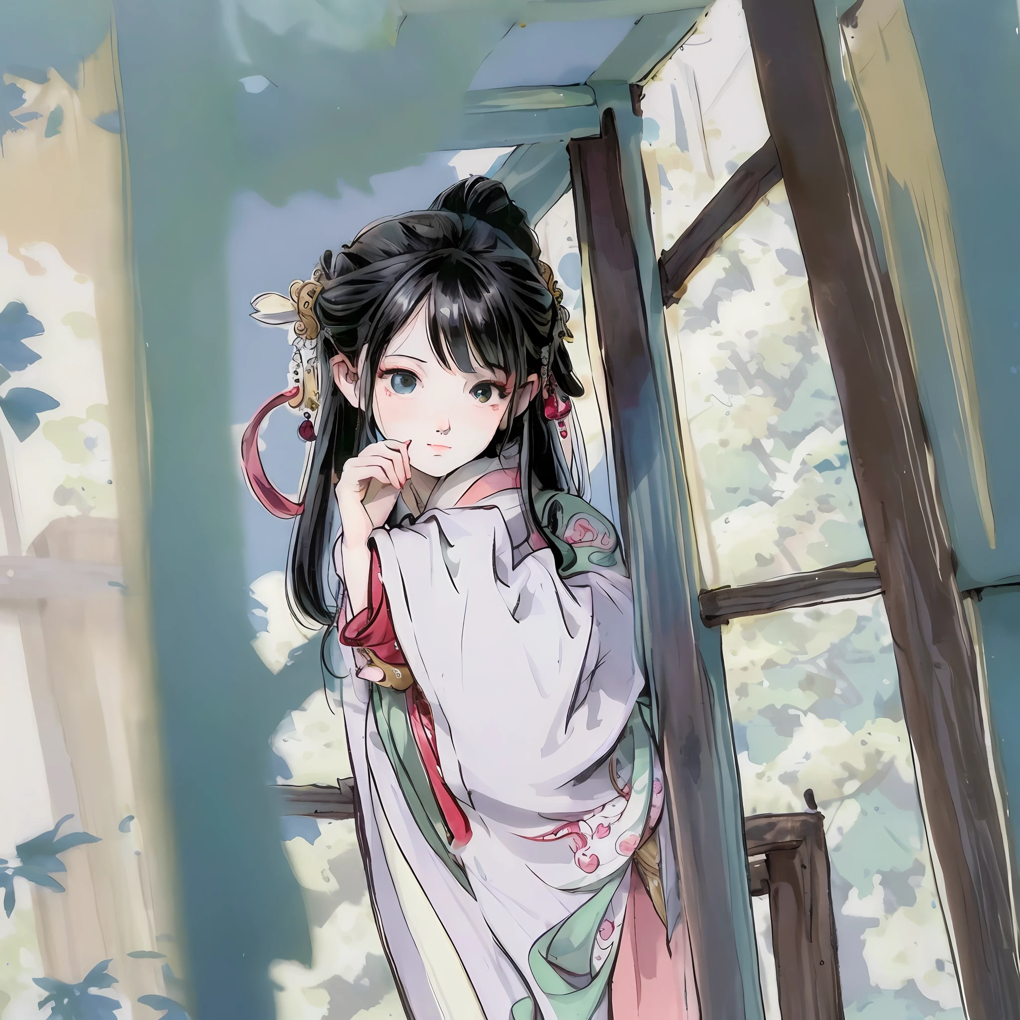 (1girl:1.3),solo,__body-parts__,
official art, unity 8k wallpaper, ultra detailed, beautiful and aesthetic, beautiful, masterpiece, best quality,Fantastical Atmosphere, Calming Palette, Tranquil Mood, Soft Shading,
Miko priestess, charm spell, talisman familiar, shrine maiden duties,