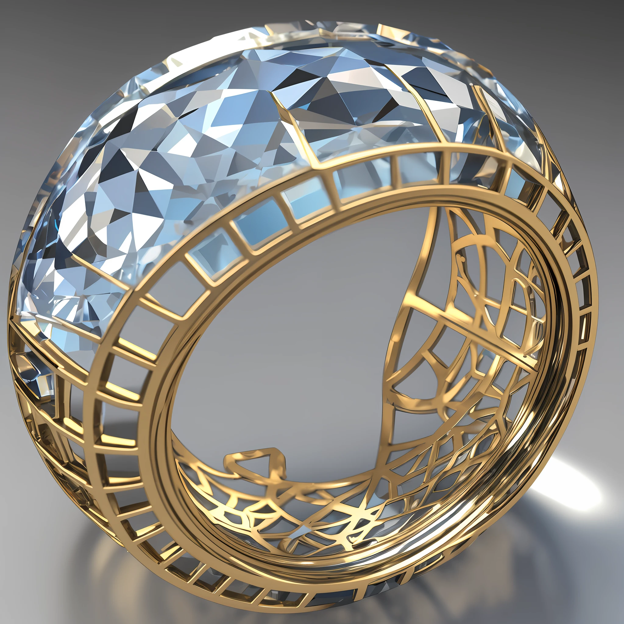 C4D, three-dimensional, glassy, detail, ring, hollow, ring --auto --s2