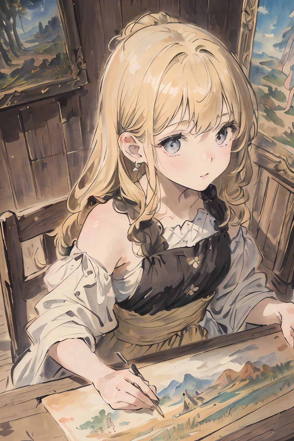 masterpiece, best quality, an extremely delicate and beautiful girl,an extremely delicate and beautiful, world masterpiece theater, ultra-detailed, highly detailed, best quality, blonde hair, highres, extremely detailed,1girl, best quality, illustration, looking at viewer, impasto, canvas, oil painting, realistic, realist ,real,