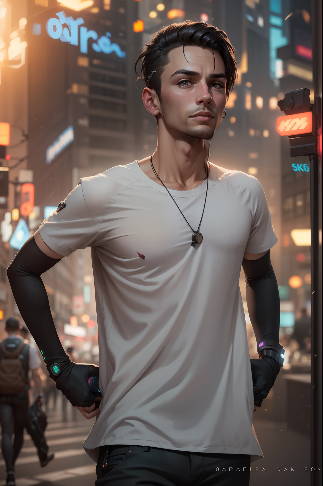 Change background, cyberpunk handsome boy,8k, ultra realistic