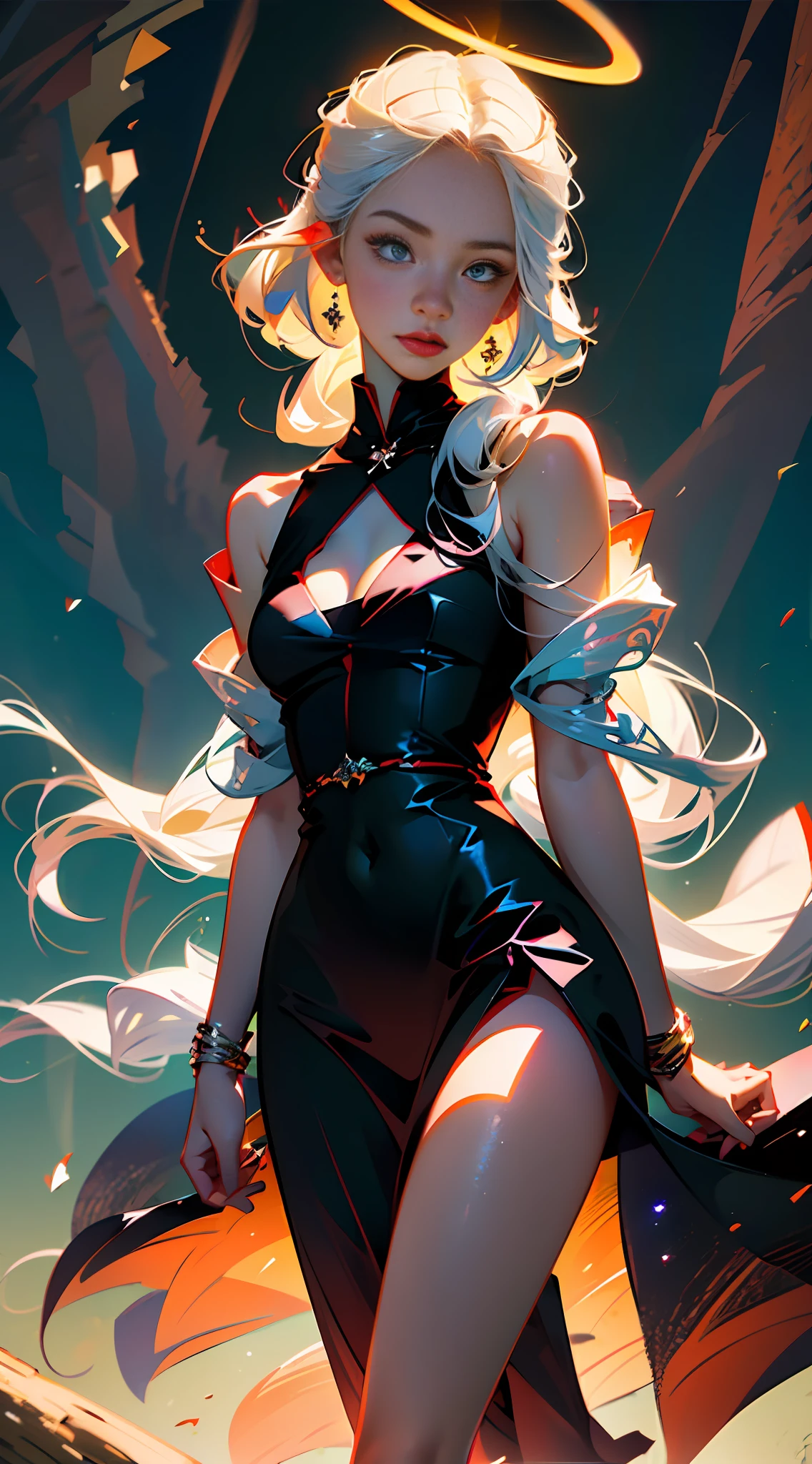 Best Image Quality, MasterPiece, Ultra High Resolution, (Accuracy: 1.4), Photo, 1 Girl, (Rabbit: 1.5), Center Model Walking in Front of the Camera, Unbuttoned Kimono, Mesh Stockings, Ribbon, White Hair, Long Straight Hair, Bangs, Full Body, Medium Breasts, Bare Chest, Beautiful Legs, Slender Legs, Very Long Hair, Night Sky Background, Red Moon, Extremely Detailed Eyes and Face, Beautiful Detailed Eyes, halo around the head, dull, dark, filmy, 1.5), (erotic clothing: 1.4), bare shoulders.
