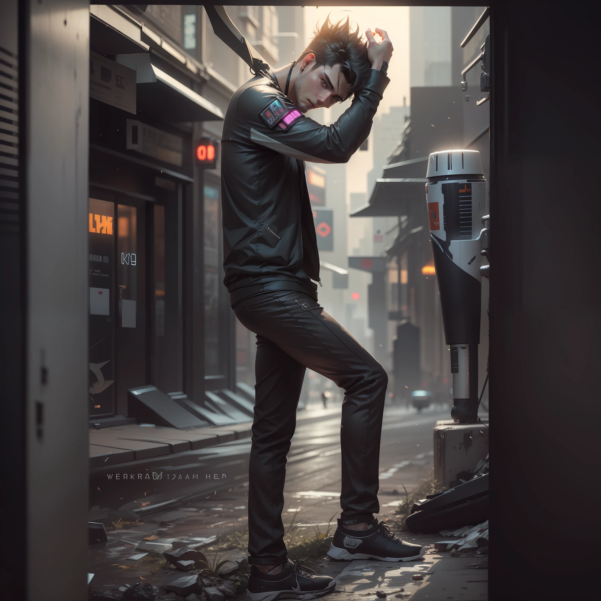 Change background cyberpunk handsome boy realistic face, 8k, ultra realistic