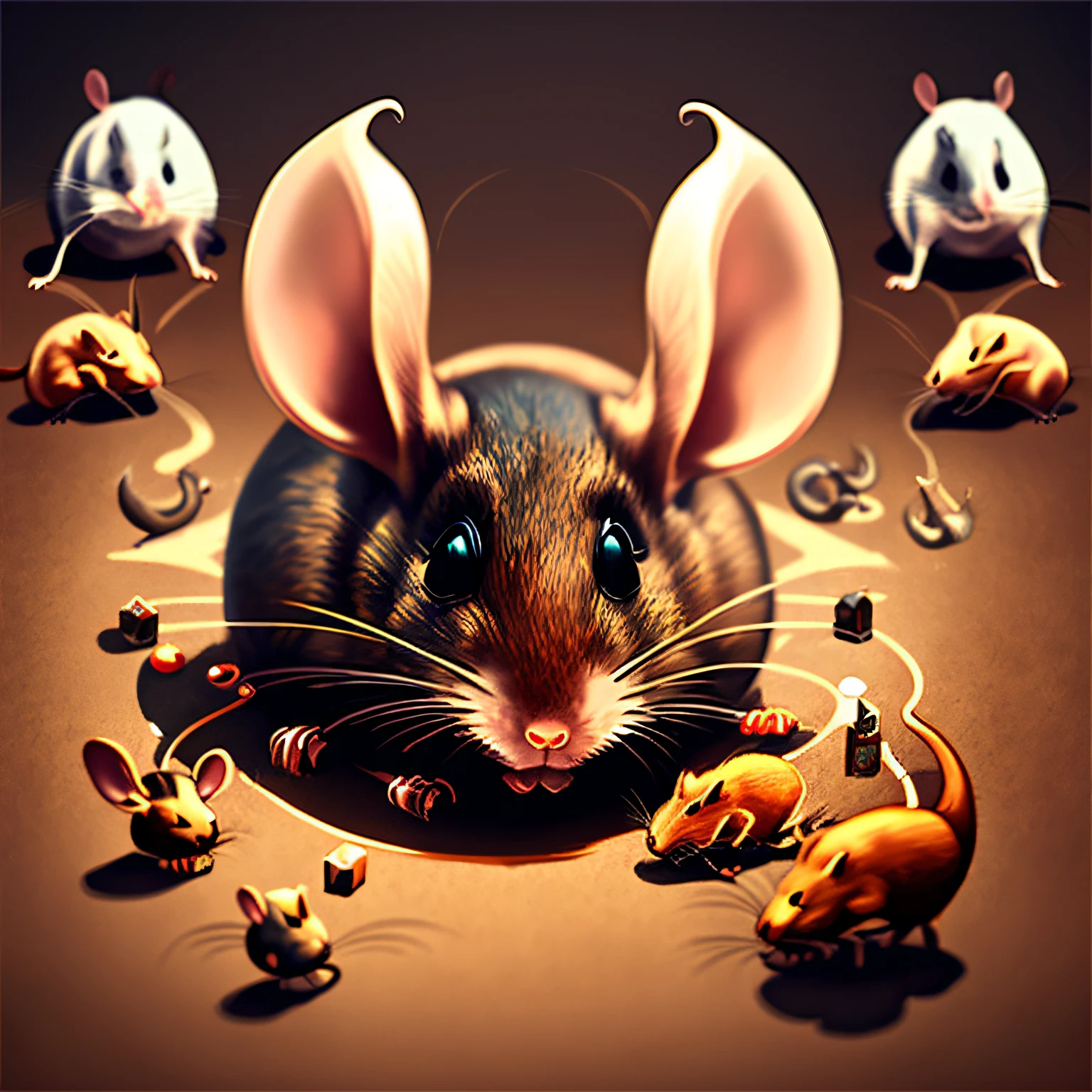 surrounded by suggestive images of the rats and other mysterious elements of the game --auto