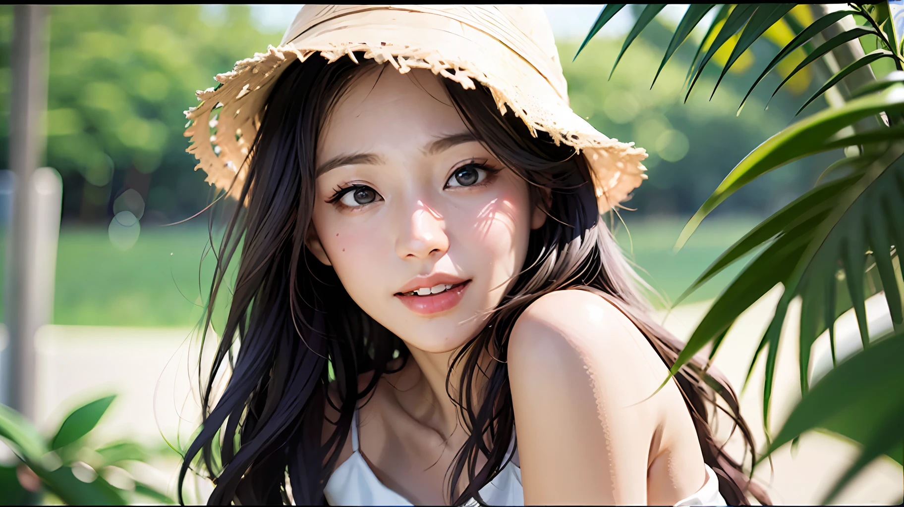 Masterpiece, Best Quality, (Dark Photo: 1.3), By the Sea, Blue Sky and White Clouds, Healing Smile, Pure -Yeld Gi Realistic, 1girl, Flat Bangs, Stunning Innocent Symmetrical Face, Above the Waist and Above the Shirt, Emotional, Ulzzang, Close-up of a woman with long hair, Very detailed artgerm, artgerm detailed, trending artgerm, artgerm. High Detail, Art Germ Portrait, Art Germ and Rosla, Rosla 1.0, Style Art, Rosra 2.0, Artgerm Style, Chinese Sleeveless Off-the-Shoulder Wedding Dress, Style Snapshot Aesthetics, Cute and Dreamy, Light White Dark Beige, Webcam, Minimalist Beauty, Female Body (PureErosFace_V1:0.7)