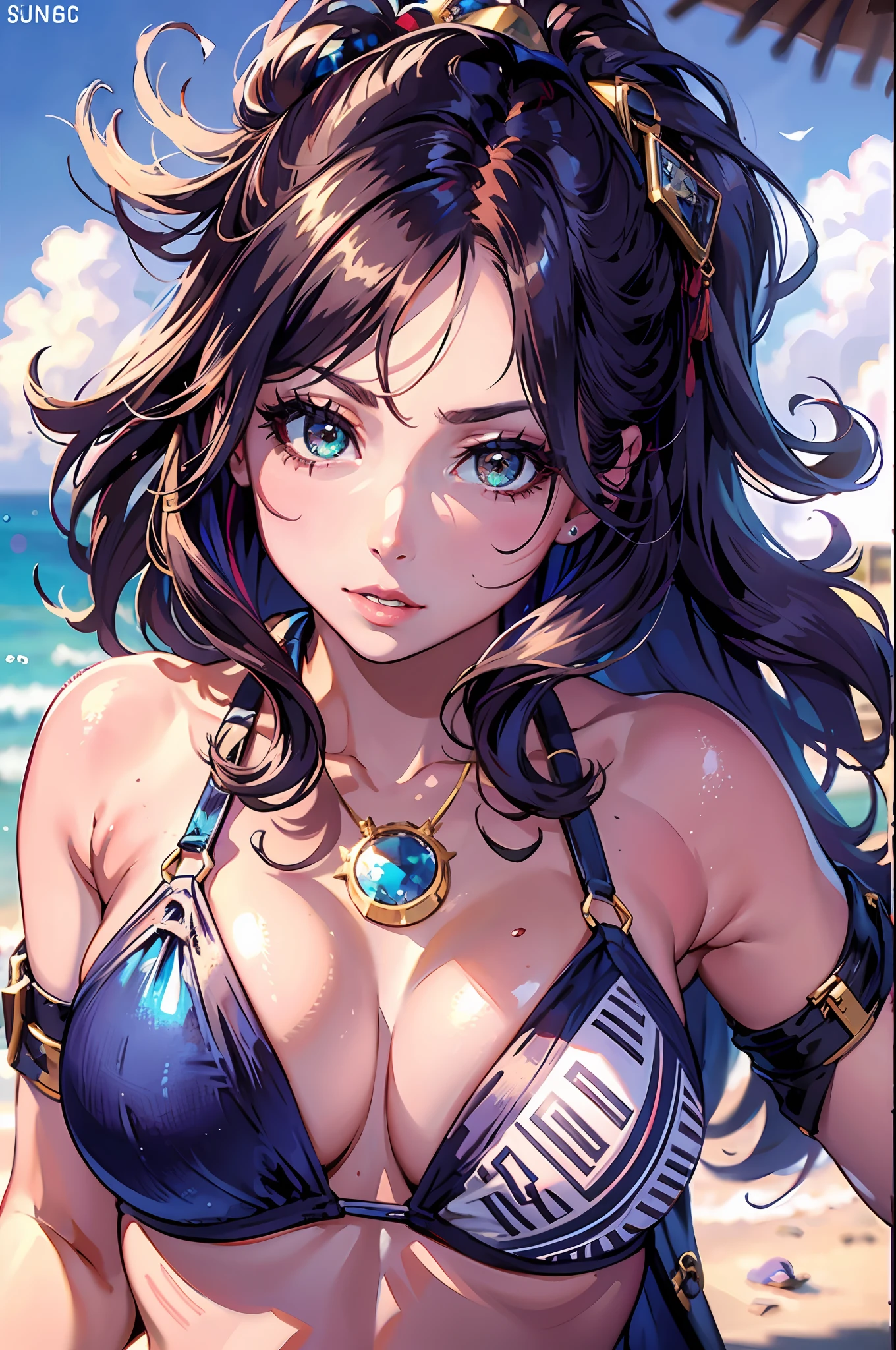 Random Hair Color,Random Hairstyle Gal,Nohman,My Hero Academia,Beautiful Geisha,Beautiful Girl,Beautiful Woman,Perfect Goddess,(Hyperrealistic,Photorealistic:8K)Hot Girl,Loose flowing hair、Oily silky skin (well lit and detailed), Hot,Big breasts,Fleshy lips,Big ass,Wearing bikini sunglasses on the beach, Jewelry and bracelets with sexy features (sunny day, perfect lighting)