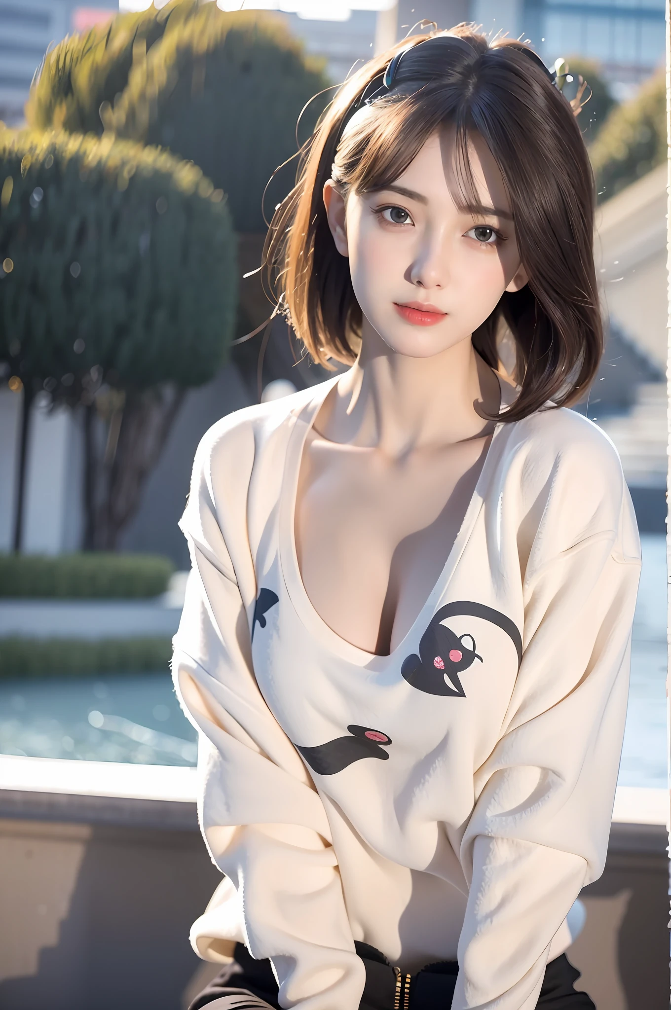 Unbeatable masterpiece, perfect artwork, ((perfect female figure)), short hair, blonde, thin, realism, solo, (realism: 1.4), best quality, ultra high resolution, 1girl, porcelain, kpop ido, full body, (big breasts), (inside pink) (d cup), beautiful, masterpiece, best quality, very detailed face, perfect lighting, solo, plain makeup, best quality, super high resolution, (realistic:1.4), super detailed, masterpiece, 👍 best quality, ulzzang -6500-v1.1