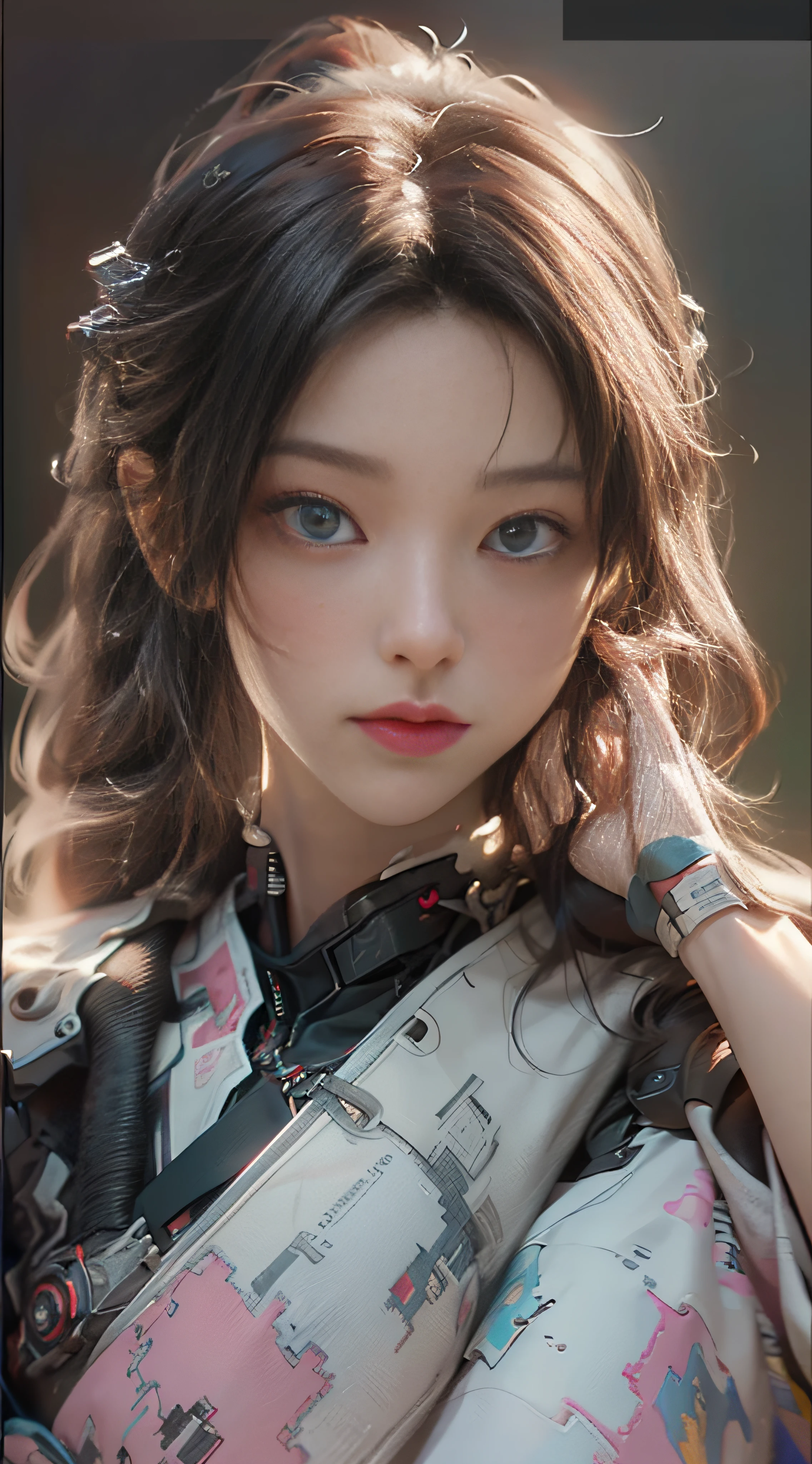 ((best best quality)), ((MasterPiece)), (Detail:1.4), 3D, A beautiful cyberpunk female image,HDR（high dynamic range）,RayTrace,nvidia rtx,The ultra-Resolution,Unreal 5,Subsurface scattering、pbr texturing、postprocessing、Anisotropic Filtering、depth offield、Maximum Clarity and Clarity、Many-Layer Textures、Albedo and Specular map、Surface coloring、Mitsu-Accurate simulation of material interactions、Perfect Scale、octanerendering、Two-colored light、large aperture、low ISO、white balance、Rule of Thirds、8K RAW、beautiful bright pupils，flowing robe，Fine pupils，Detailed face and eyes，Long Lashes，Blushlush，voluminous hair，Tender red lips