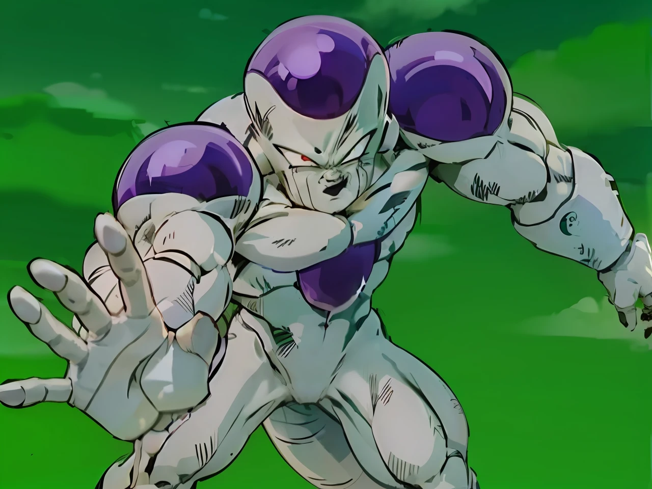 ((Frieza)), standing, white skin, red eyes, transformed into final form, Dragon Ball Z, Freeza Dragon Ball, beautiful face, tail, red eyes, perfect body, fit body, (abs), big muscles, (female genitals), masterpiece, very delicate and beautiful, highly detailed, CG, unification, 8k wallpaper, amazing, elaborate details