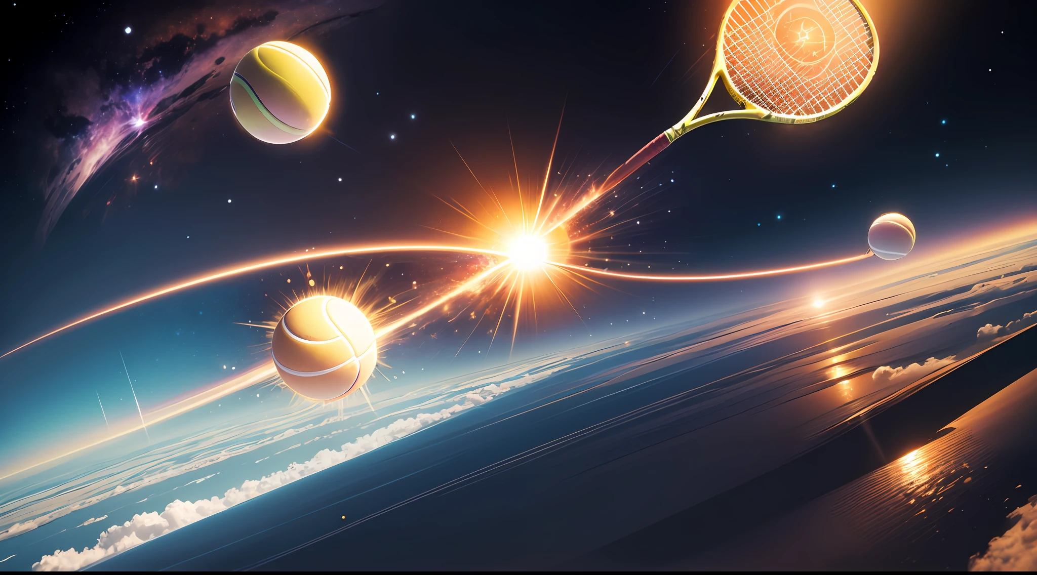 Space, Sun, Earth, Tennis Racket --auto