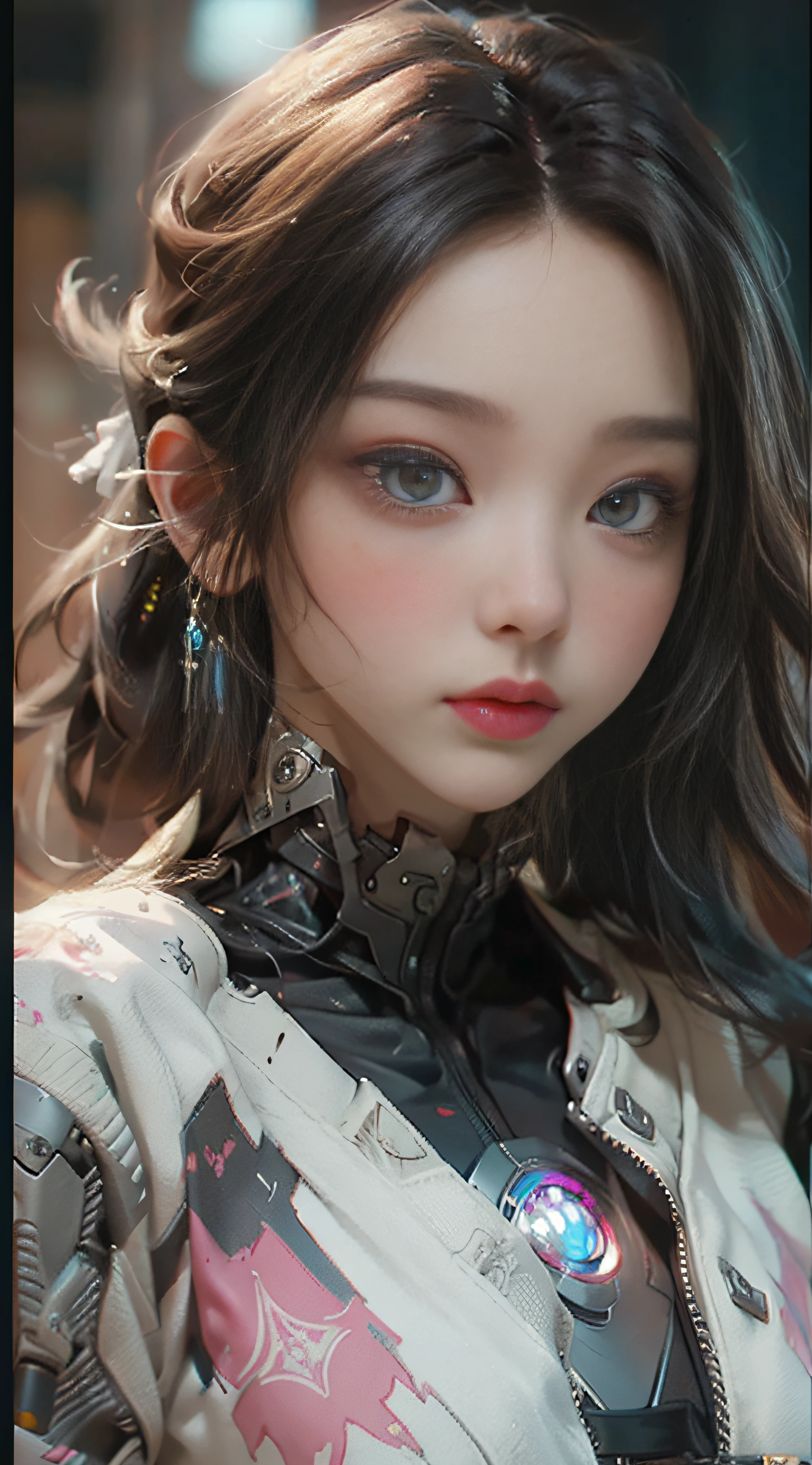 ((best best quality)), ((MasterPiece)), (Detail:1.4), 3D, A beautiful cyberpunk female image,HDR（high dynamic range）,RayTrace,nvidia rtx,The ultra-Resolution,Unreal 5,Subsurface scattering、pbr texturing、postprocessing、Anisotropic Filtering、depth offield、Maximum Clarity and Clarity、Many-Layer Textures、Albedo and Specular map、Surface coloring、Mitsu-Accurate simulation of material interactions、Perfect Scale、octanerendering、Two-colored light、large aperture、low ISO、white balance、Rule of Thirds、8K RAW、beautiful bright pupils，flowing robe，Fine pupils，Detailed face and eyes，Long Lashes，Blushlush，voluminous hair，Tender red lips