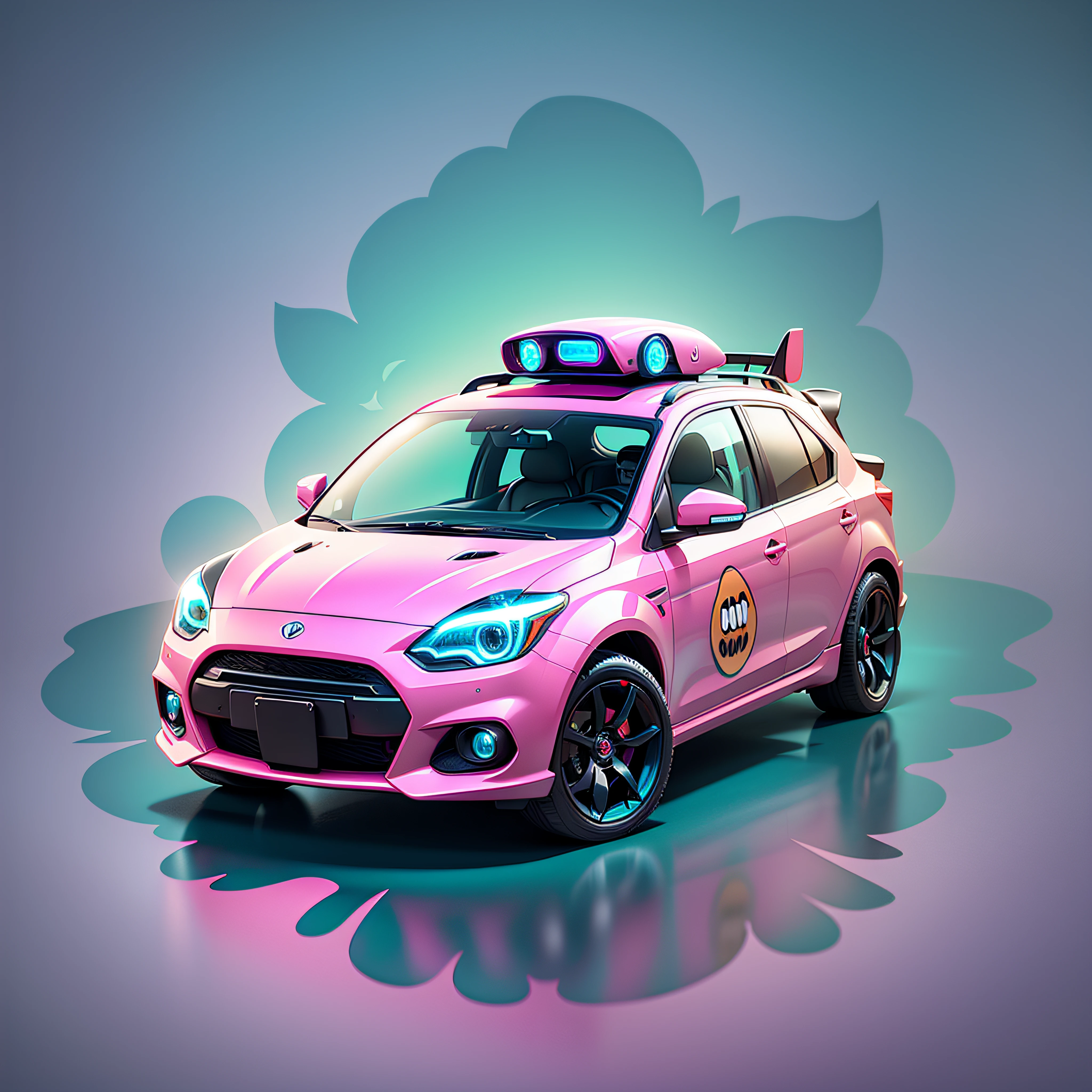 car, game icon assets, PNG, hand drawn cartoon art style, 8K high quality detail art, digital art emoji collection, game icon stylization, (teal), game assets, cartoon vector style, pink iconic characters, fantasy sticker illustration, 3D icons for mobile games, telegram sticker design --auto --s2