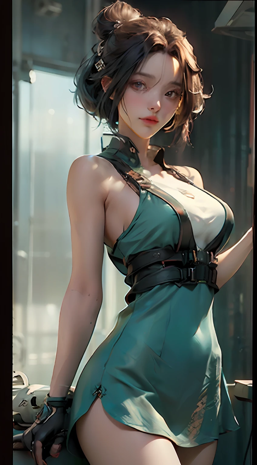 ((Best quality)), ((masterpiece)), (detailed:1.4), 3D, an image of a beautiful cyberpunk female,HDR (High Dynamic Range),Ray Tracing,NVIDIA RTX,Super-Resolution,Unreal 5,Subsurface scattering,PBR Texturing,Post-processing,Anisotropic Filtering,Depth-of-field,Maximum clarity and sharpness,Multi-layered textures,Albedo and Specular maps,Surface shading,Accurate simulation of light-material interaction,Perfect proportions,Octane Render,Two-tone lighting,Wide aperture,Low ISO,White balance,Rule of thirds,8K RAW,