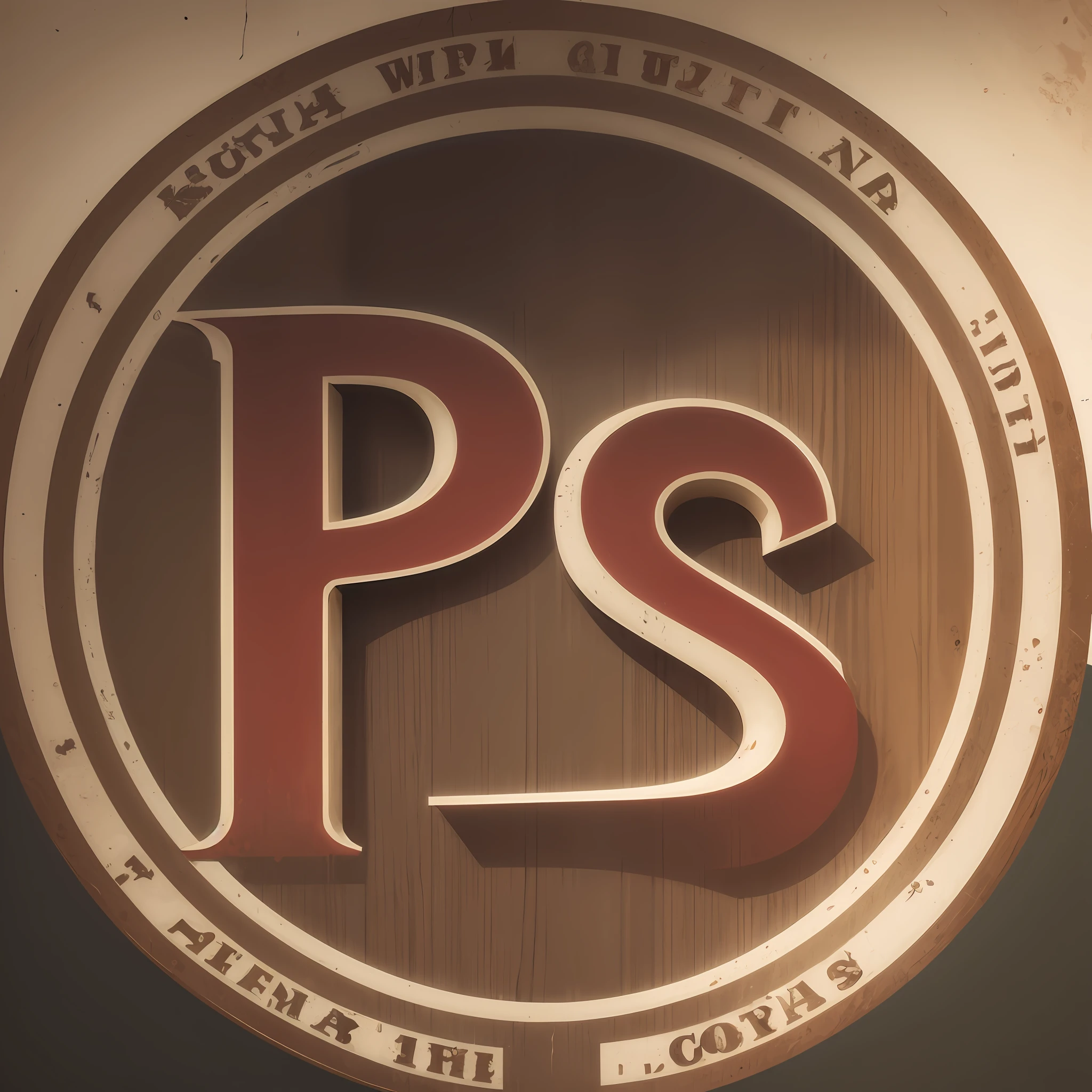 logo, with letters PS, rustic, symbol --auto --s2