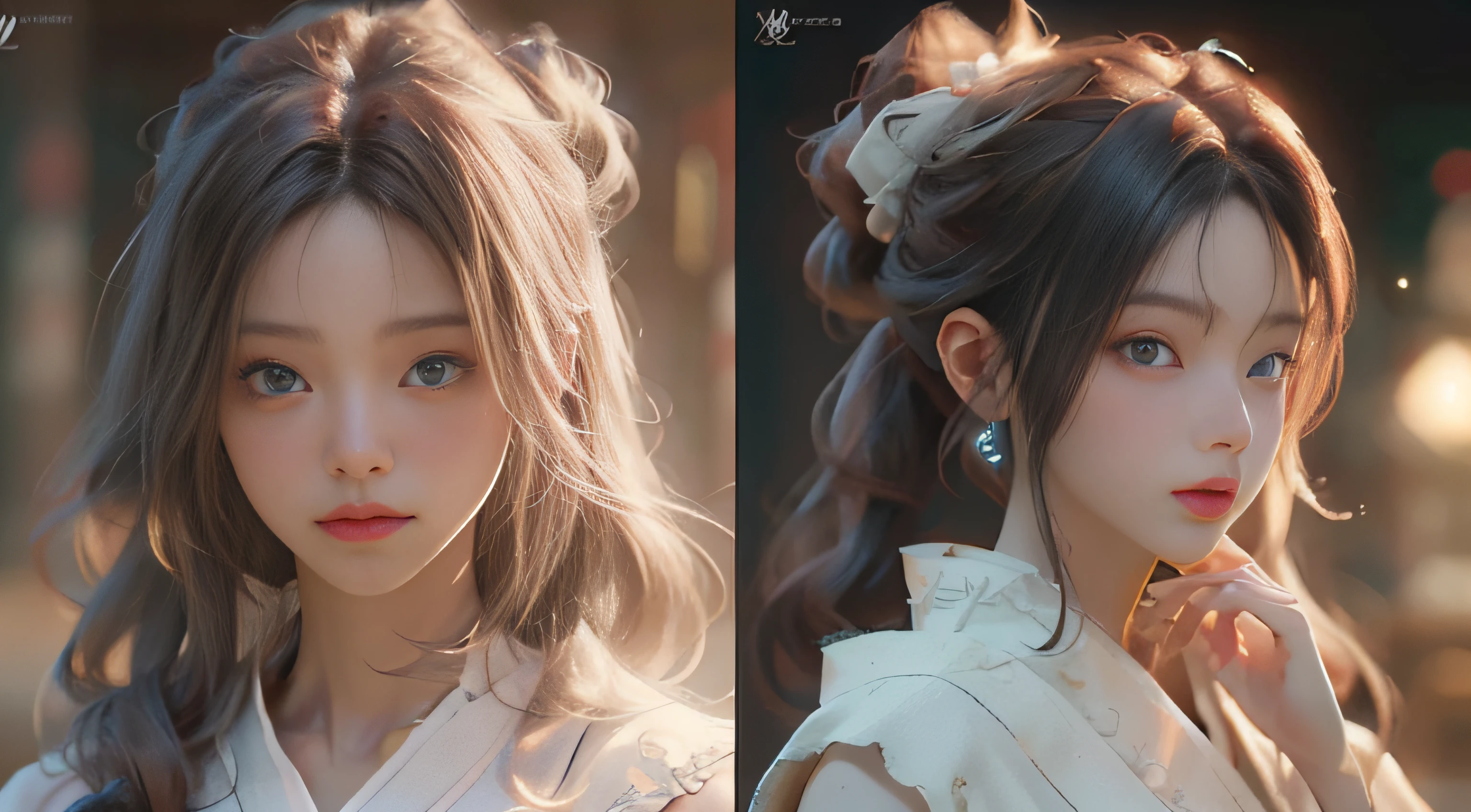 ((best best quality)), ((MasterPiece)), (Detail:1.4), 3D, A beautiful cyberpunk female image,HDR（high dynamic range）,RayTrace,nvidia rtx,The ultra-Resolution,Unreal 5,Subsurface scattering、pbr texturing、postprocessing、Anisotropic Filtering、depth offield、Maximum Clarity and Clarity、Many-Layer Textures、Albedo and Specular map、Surface coloring、Mitsu-Accurate simulation of material interactions、Perfect Scale、octanerendering、Two-colored light、large aperture、low ISO、white balance、Rule of Thirds、8K RAW、beautiful bright pupils，flowing robe，Fine pupils，Detailed face and eyes，Long Lashes，Blushlush，voluminous hair，Tender red lips