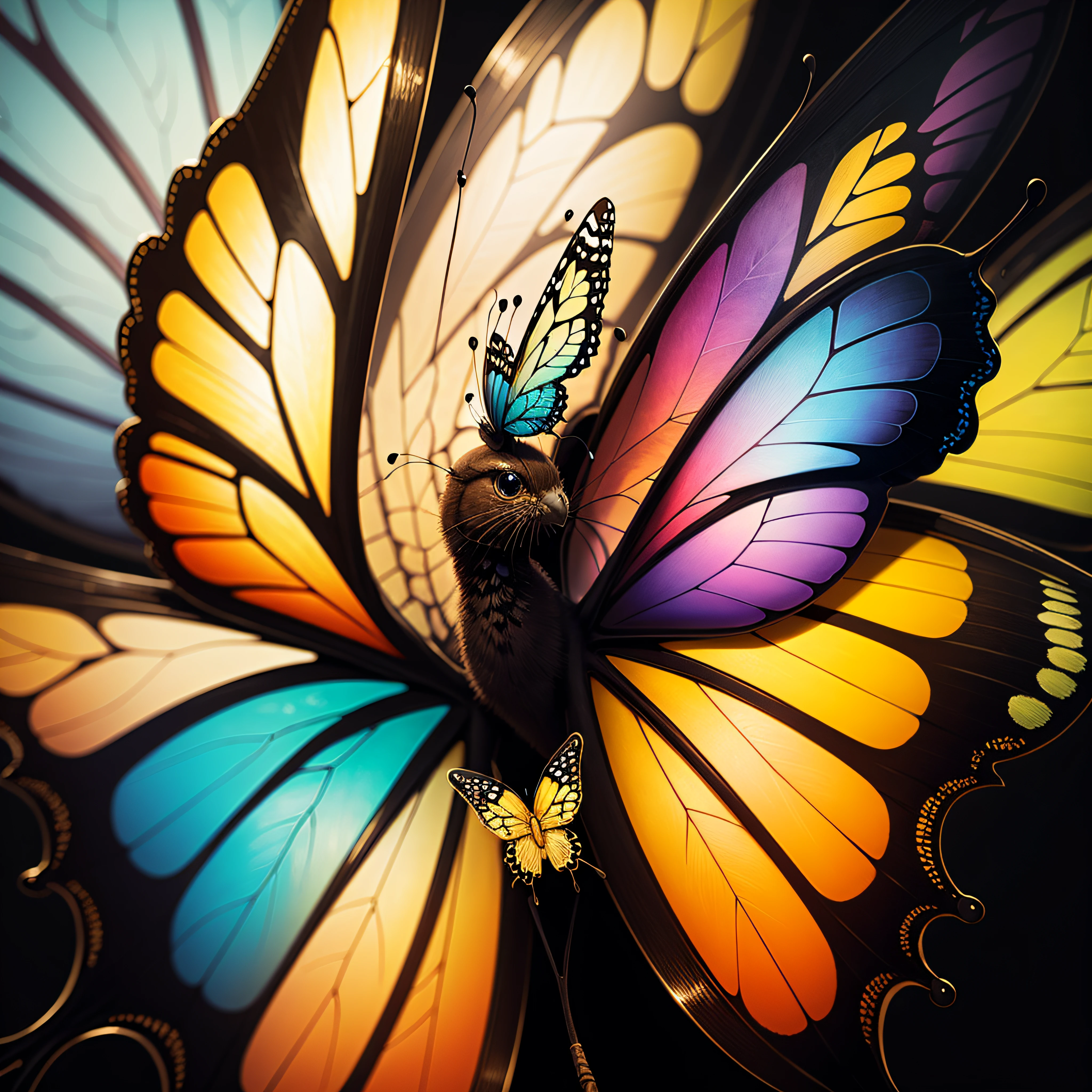 unique detailed colorful butterfly art surrealism --auto