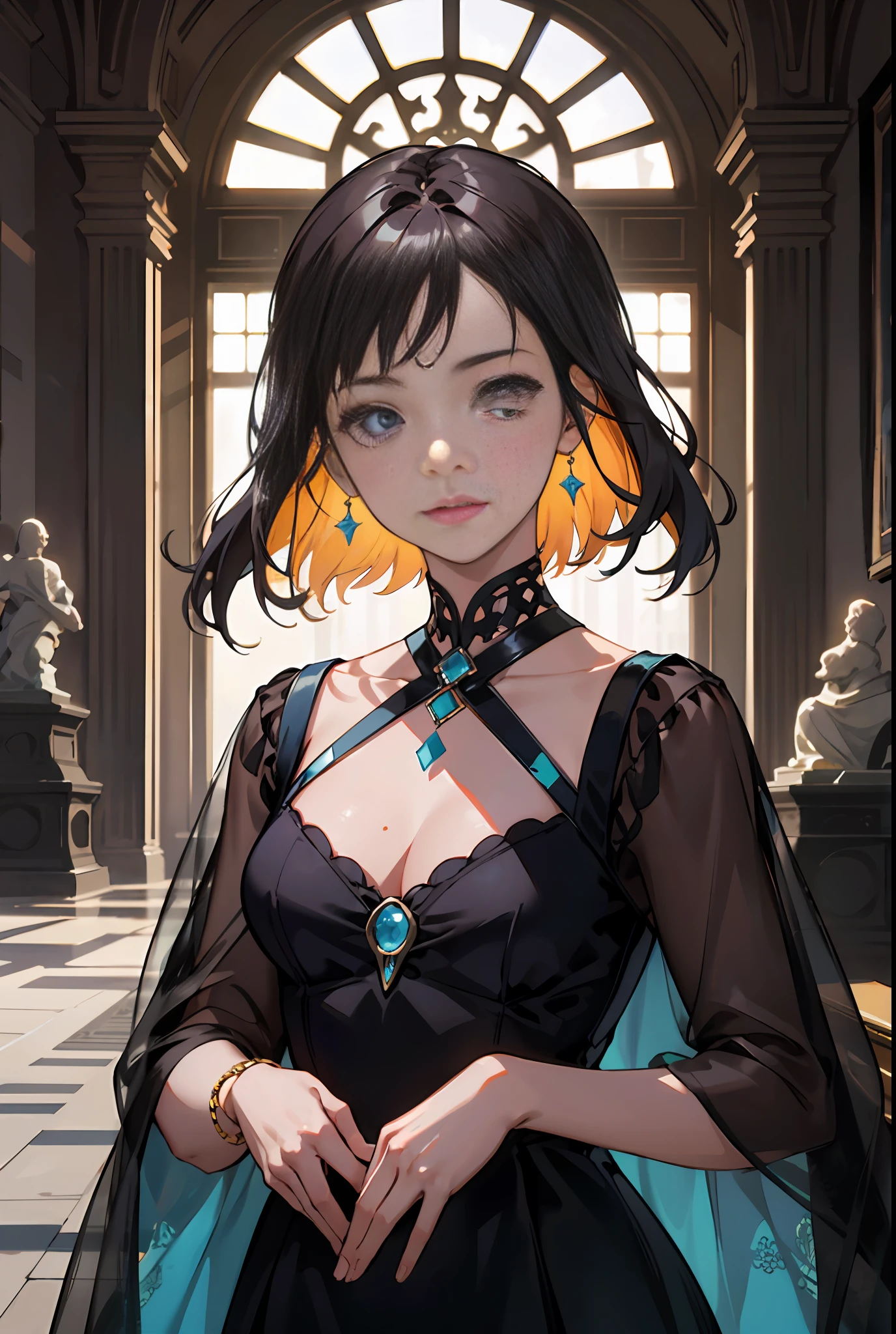 a hyper realistic ultra detailed photograph of a beautiful girl as a female dancer entering the Loggia dei Lanzi of Florence,((Sculpture of Hercules background)),intricate dress,gold,crowd,detailed symmetric beautiful hazel eyes, detailed gorgeous face, polaroid style vintage photograph, trending on cg society, bauhaus, bulgari, official valentino editorial, moonlight, medium symmetry, neoprene, behance contest winner, portrait featured on unsplash, stylized digital art, smooth, ultra high definition, 8k, unreal engine 5, ultra sharp focus, award-winning photograph, Canon EOS 5D Mark IV DSLR, f/8, ISO 100, 1/250 second, TanvirTamim, trending on artstation, by artgerm, h. r. giger and beksinski, highly detailed, vibrant
