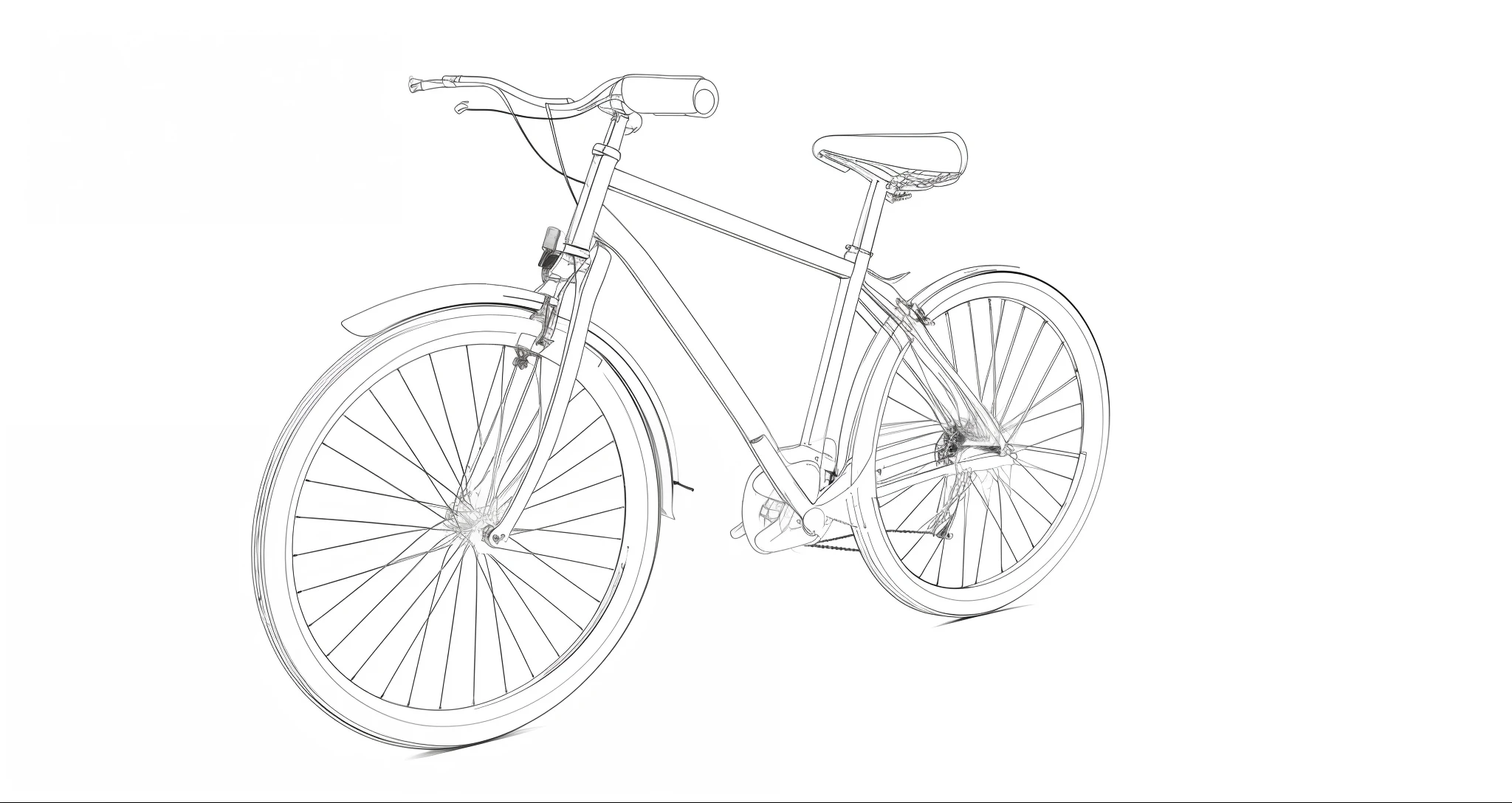 a close up of a bicycle on a black background with a white frame, cycles4d render, bicycle, cycle render, monochrome 3 d model, cycles 3 d render, cycles4d, drawn with photoshop, black and white vector art, bicycle in background, ambient occlusion:3, made in adobe illustrator, an ambient occlusion render