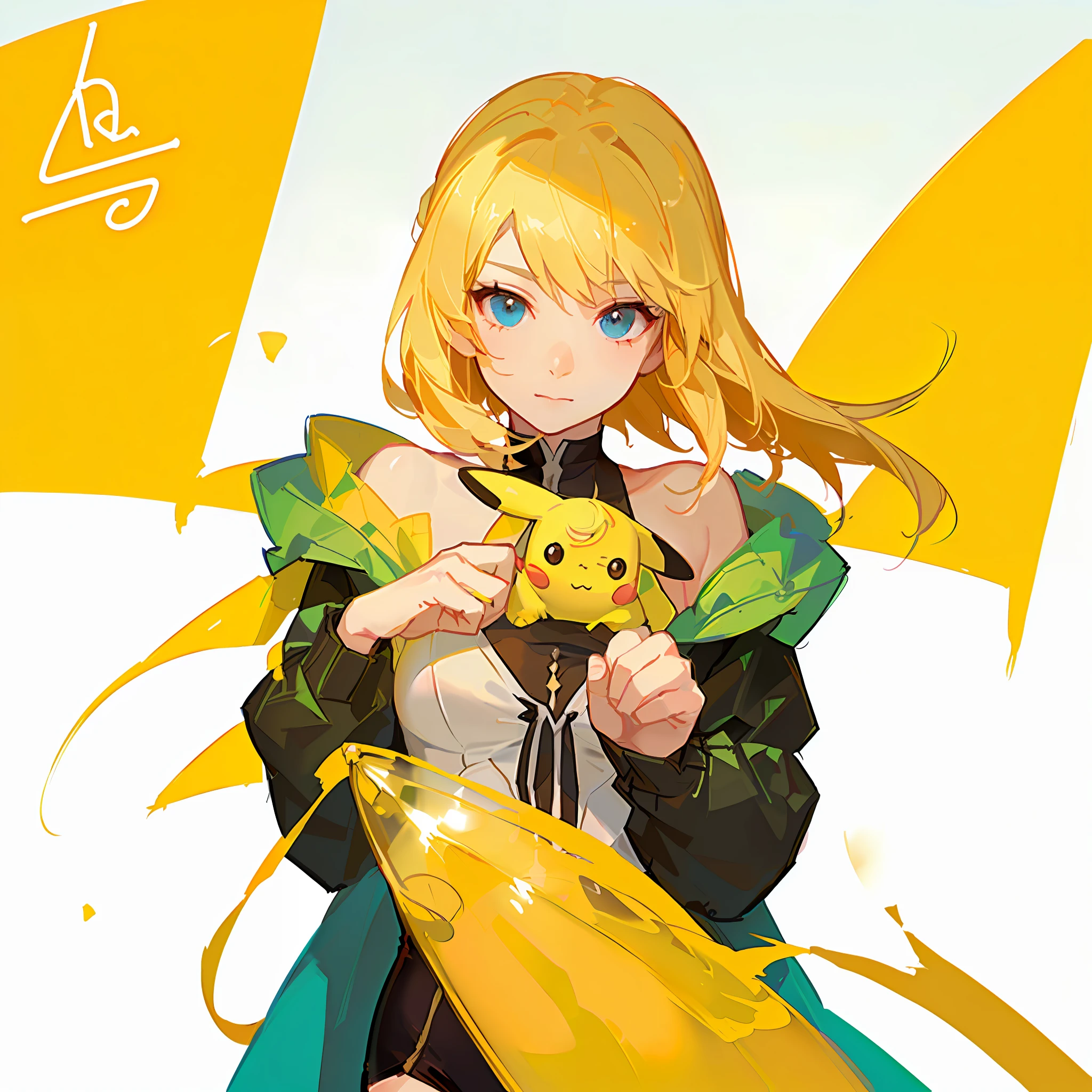 Top Quality, Masterpiece, Pokémon, Pikachu, Beautiful Girl, 1GIRL, Beautiful Face, (Photorealistic Photos: 1.3), Forest, Rim Lighting, (High Detail Skin: 1.2), 8k UHD, DSLR, High Quality, High Resolution, 4K, 8K, Bokeh, Absurdity, Best Ratio Four Fingers and One Thumb, (Real: 1.3), Cute One Girl, Yellow Hair, Close Up, Swimsuit, Seaside