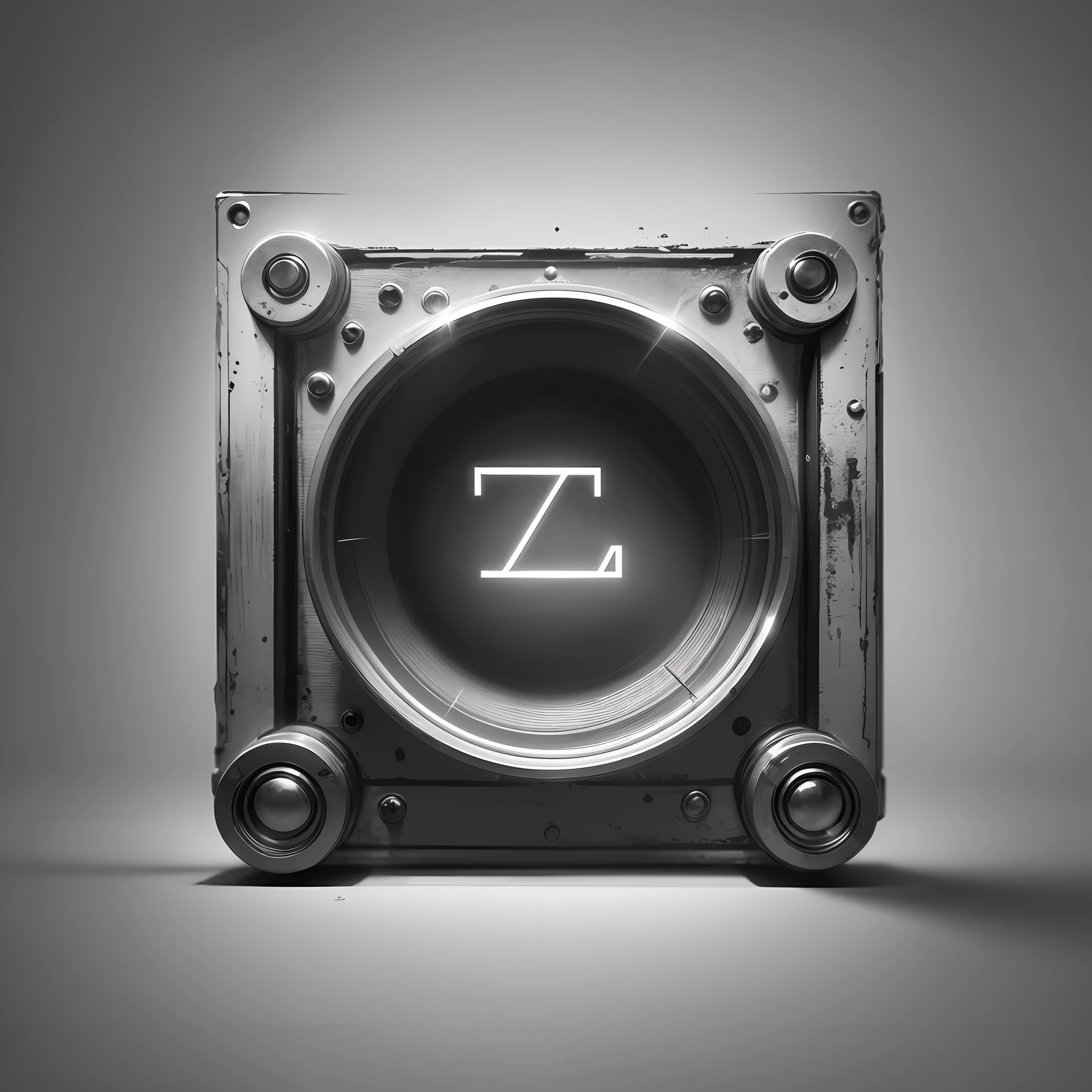 Create logo, with the letters J and Z, In black and white, cinematic light, masterpiece