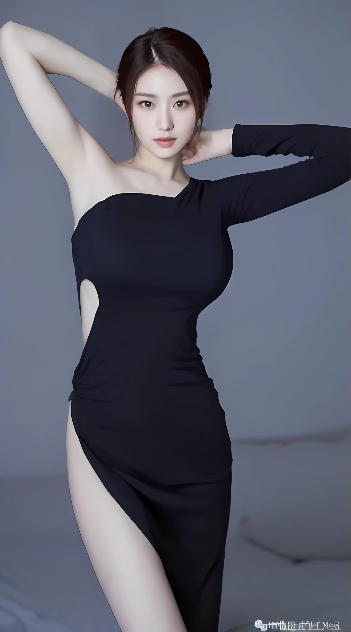 Best Quality, 8k, 32k, Masterpiece, UHD: 1.2), Araki asian woman sitting on bed, white blanket, very nice slim legs, wearing white clothes, sitting on bed, very beautiful slender legs, light milky white porcelain skin, sitting on the edge of the bed, sitting on the bed, milky white skin, slender legs, beautiful slim legs, sitting in the bedroom, white clothes