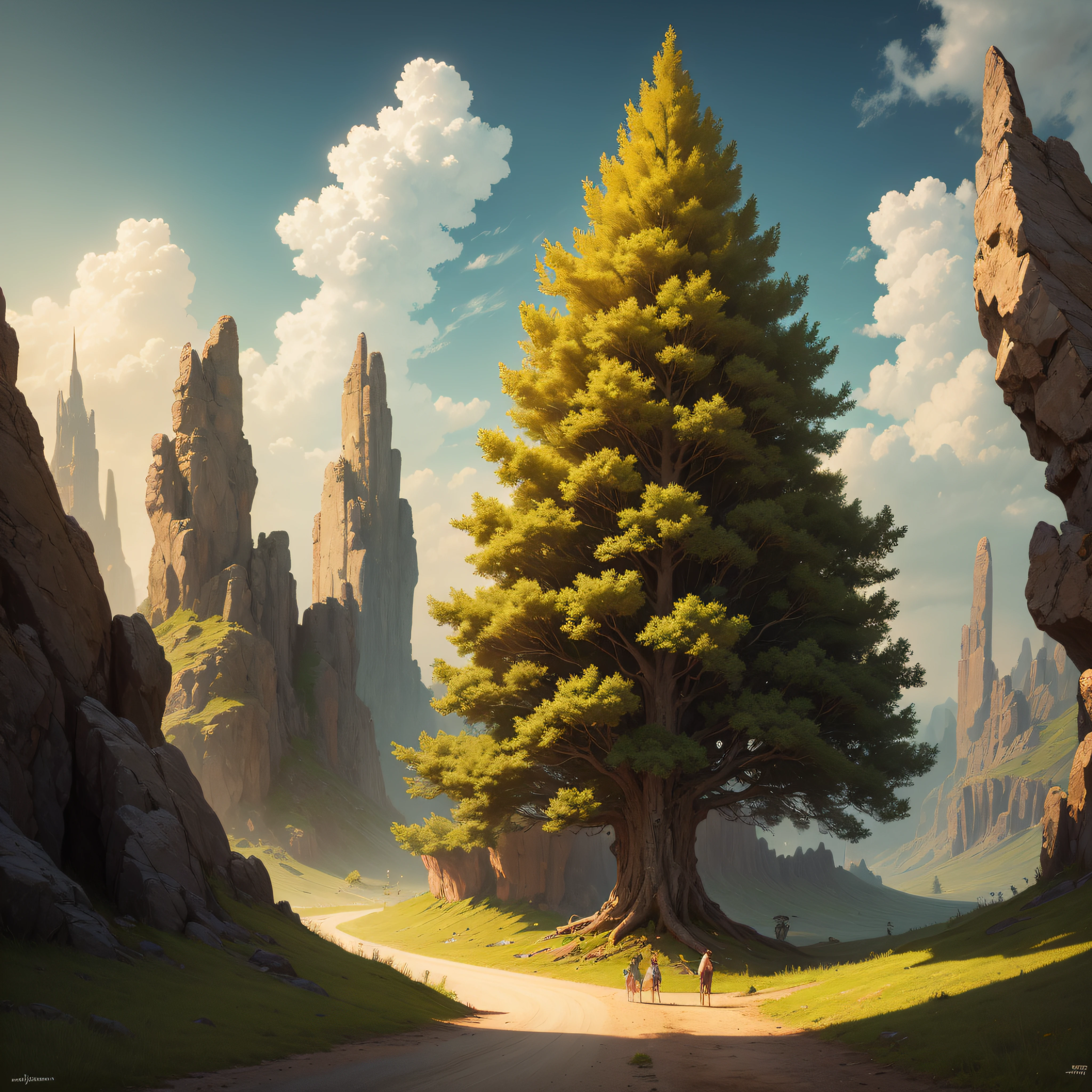 high definition surrealism gold tree --auto