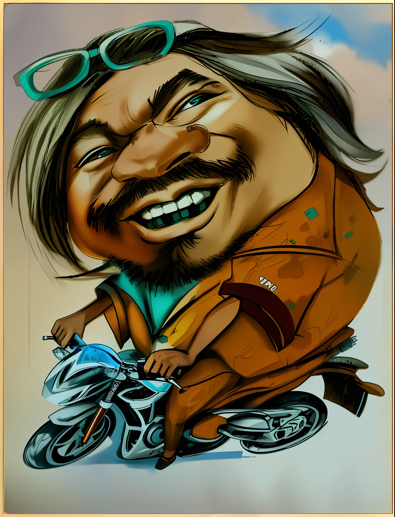Man riding motor
