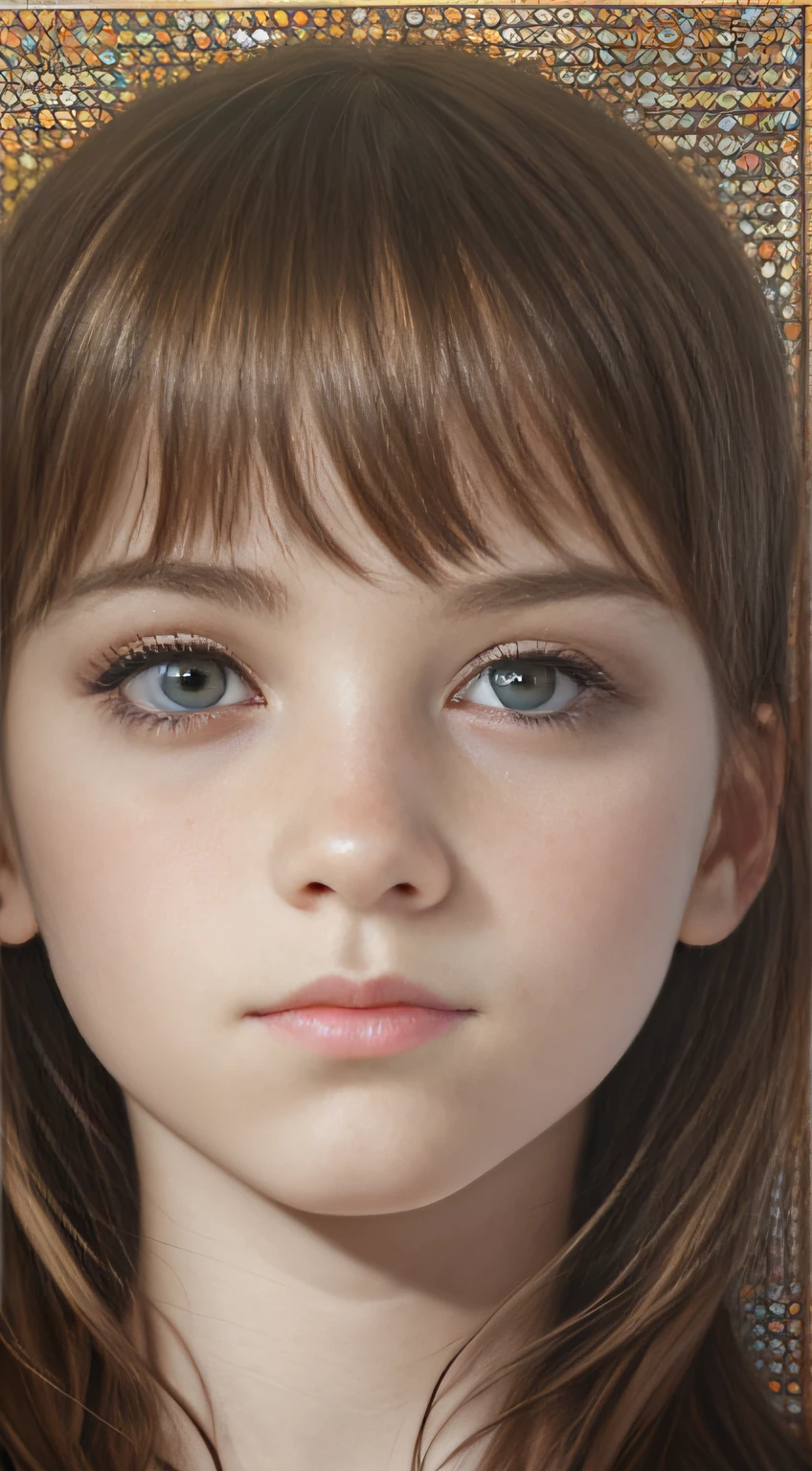 A captivating portrait of a young girl by Chuck Close, gaining popularity on DeviantArt.