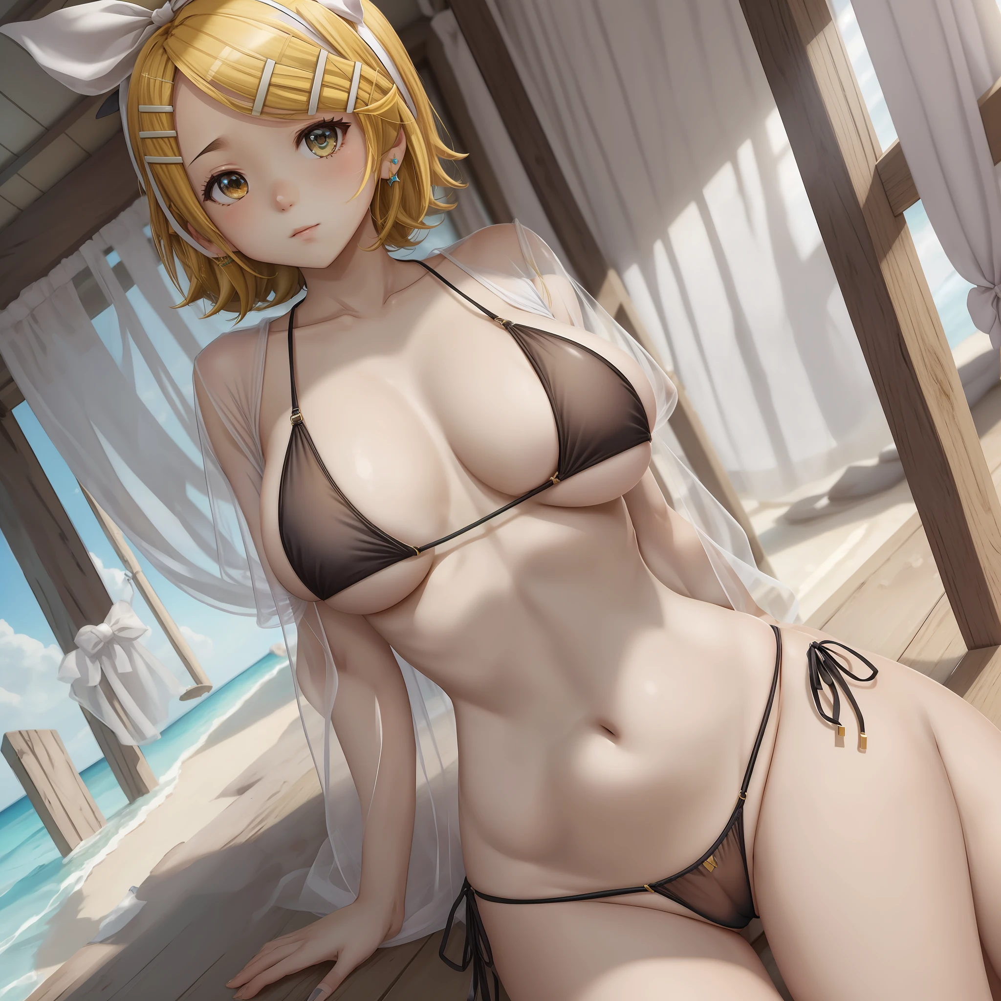 Kagamine Rin, Colossal, Micro Bikini, Sheer Nipples, --auto