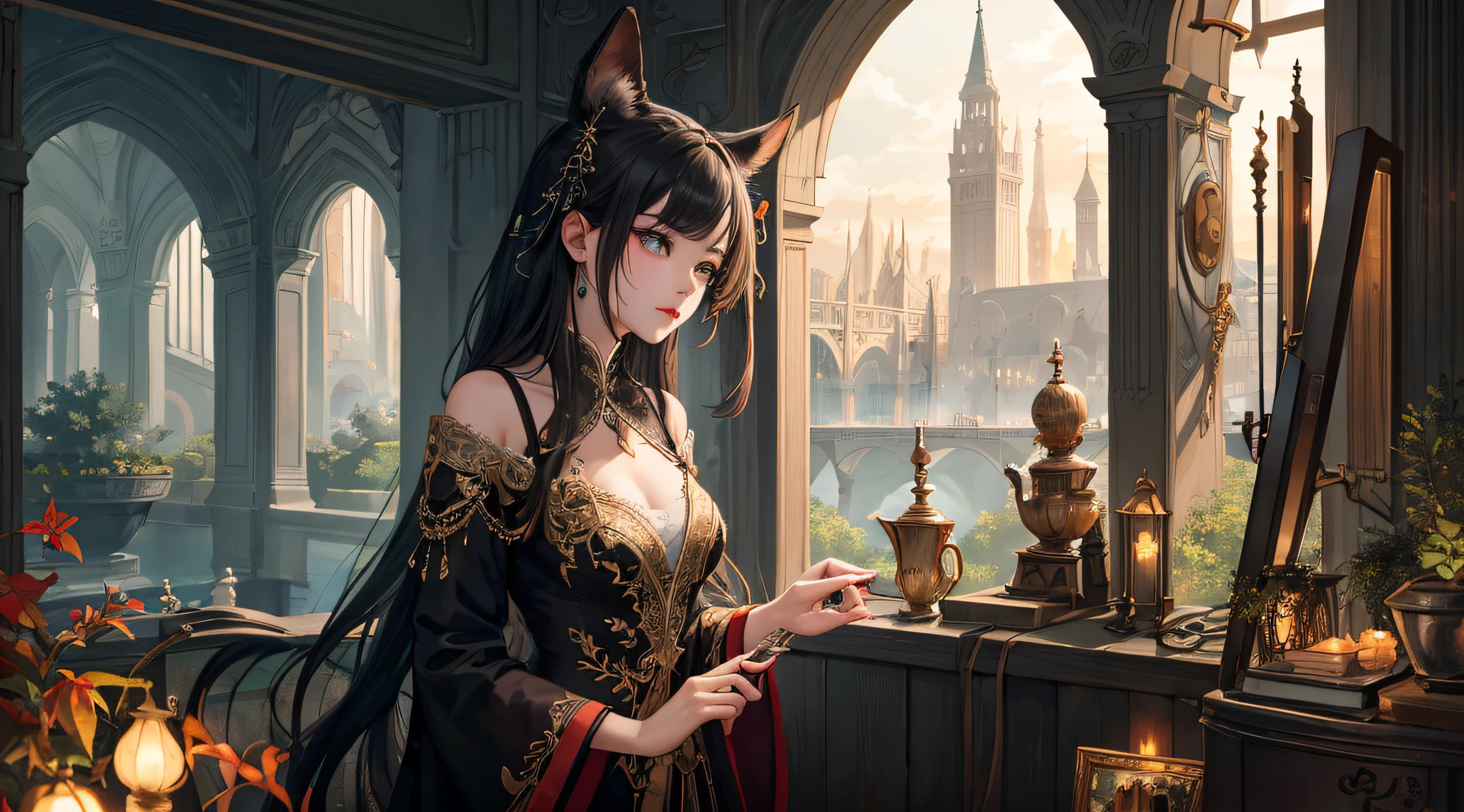 （（（MasterPiece）））， （（（best best quality））），nsfw， （（super cum-detailliert））， （HyperRealistic）， （highly detailed CG illustrations）， （（Very refined and beautiful））， Movie light， Create a stunning anime artwork，Currently popular on ArtStation，Showcasing exquisite beauty and captivating aesthetics。The artwork should be very detailed，Has a striking personality and a visually appealing environment。The character in the work is an elegant and charming character，Exudes an aura of elegance。Pay close attention to complex facial features，For example, captivating eyes with bright colors and delicate shadows。The character's costume should be designed with elaborate patterns、Flowing fabrics and rich textures，It embodies the fusion of fantasy and modern fashion。Place characters in captivating environments，to enhance the overall appeal of the artwork。It can be a breathtaking natural landscape，Bustling futuristic cityscape，It can also be a mysterious kingdom full of magical elements。Combine bright colors、Dynamic lighting and detailed background elements，Create a sense of depth and immersion。Consider the latest trends in anime art，For example, incorporating unique lighting effects、Explore creative composition techniques or experiment with unconventional color palettes。Take inspiration from the top artists on ArtStation and their excellent execution of a variety of art styles and themes。The camera：Choose an angle that highlights the character's beautiful and immersive environment。luci：Utilize atmospheric lighting technology to create depth and atmosphere。Resolution：Aim for high-resolution artwork，to showcase intricate detail and clarity。Artistic inspiration：Get inspiration from popular artists on ArtStation，Explore different styles，Genres and themes。