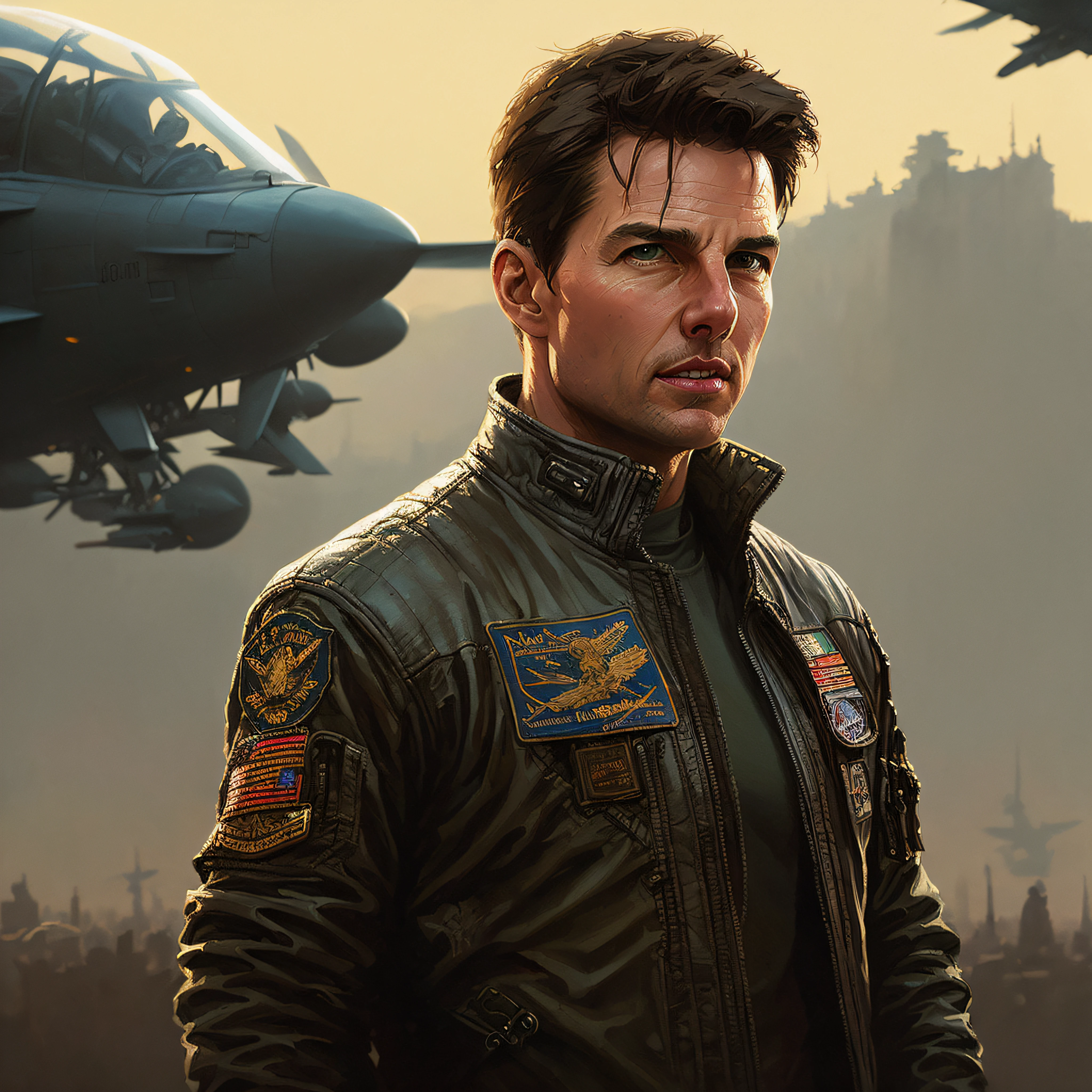Tom Cruise from Top Gun, vhs effect, (poster:1.2),poster on wall, nostalgia, movie poster,
(skin texture), intricately detailed, fine details, hyperdetailed, raytracing, subsurface scattering, diffused soft lighting, shallow depth of field, by (Oliver Wetter)
professional majestic oil painting by Ed Blinkey, Atey Ghailan, Studio Ghibli, by Jeremy Mann, Greg Manchess, Antonio Moro, trending on ArtStation, trending on CGSociety, Intricate, High Detail, Sharp focus, dramatic, photorealistic painting art by (greg rutkowski:1.4), bokeh