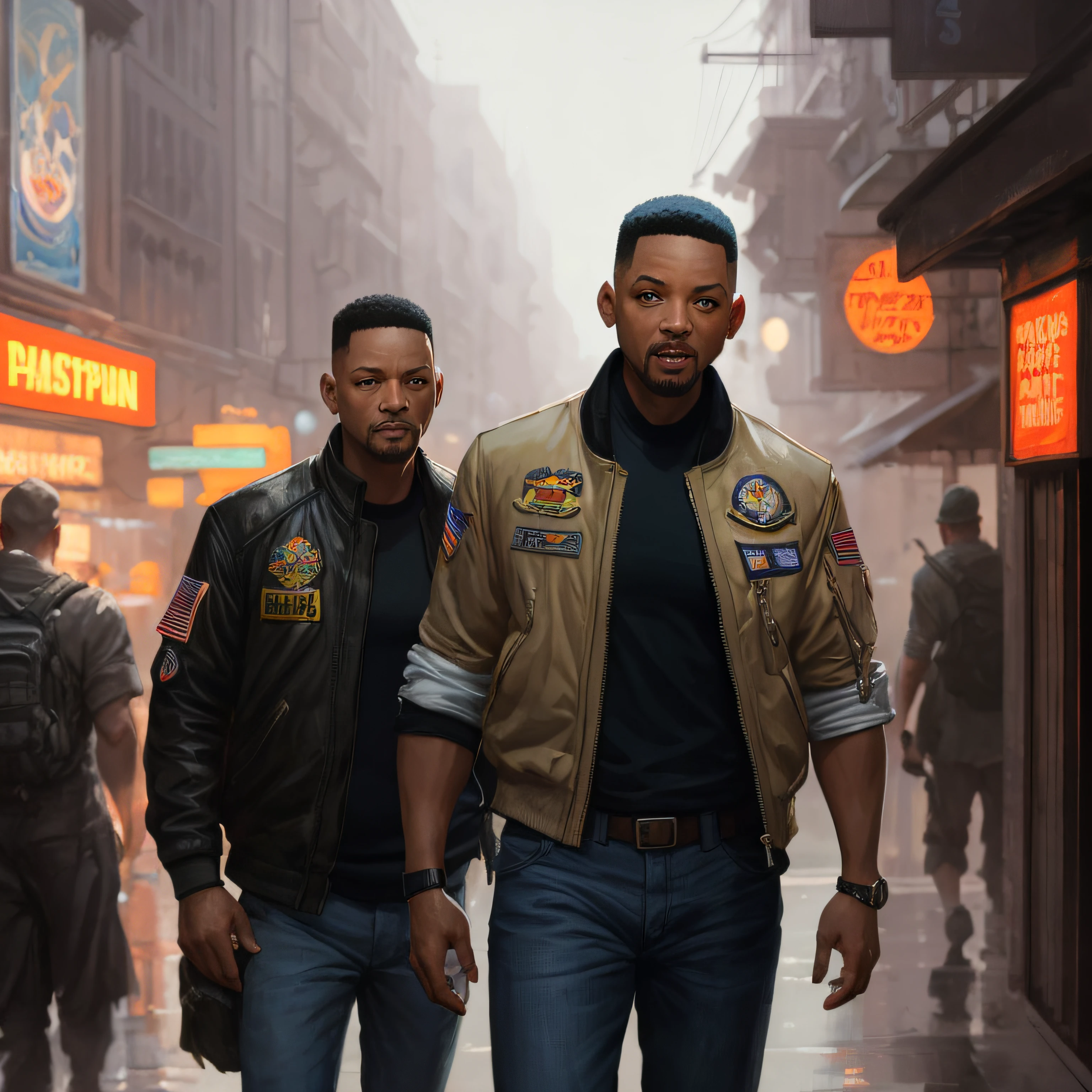 Will Smith of Top Gun, vhs effect, (poster: 1.2), poster on the wall, nostalgia, movie poster, (skin texture), intricately detailed, fine detail, hyperdetailed, ray tracing, subsurface scattering, diffuse soft lighting, shallow depth of field, by (Oliver Wetter) majestic professional oil painting by Ed Blinkey, Atey Ghailan, Studio Ghibli, by Jeremy Mann, Greg Manchess,  Antonio Moro, trend at ArtStation, trend at CGSociety, Intricate, High Detail, Sharp Focus, Dramatic painting and photorealistic art of (greg rutkowski:1.4), bokeh --auto