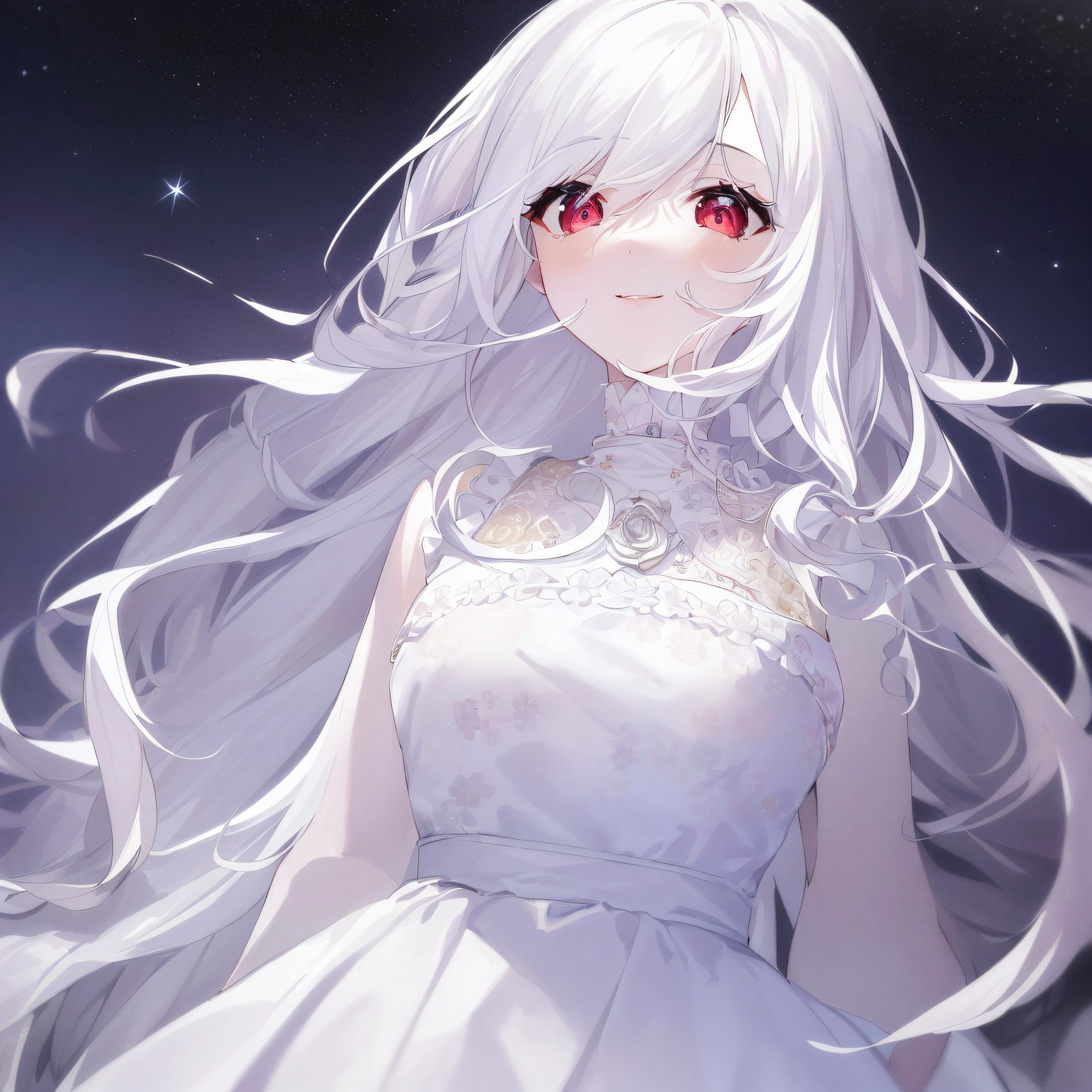 1girl, full body, denim photo, (Rembrandt), illustration, (masterpiece), (best quality), (ultra_detailed), finely detail, (Depth of field), gloves, long hair, star\ (symbol\), looking at viewer, (Silver hair:1.2), red eyes, upper body, hair ornament, :p, frills, pink shirt, smile, sleeveless, shirt, idol, symbol-shaped pupils, hands up, brags smile, sleeveless, shirt, idol, hands up, bangs, side up, arms up, skirt pulling, roaring twenties, isometric, seen from above, sky, flowers, cliffs,