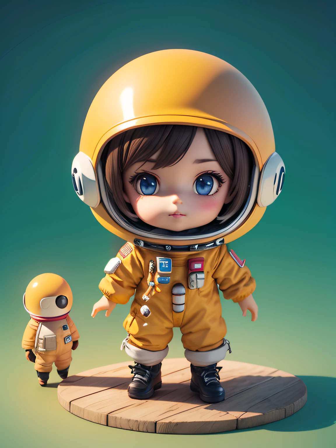 There is a little doll with helmet and helmet, cute 3d rendering, little astronaut looking up, portrait anime space cadet boy, cute 3d anime boy rendering, cute detailed digital art, male explorer mini cute boy, 3d rendering stylized, 3d rendered character art 8k, cute digital painting, anime style 3d, super detailed rendering