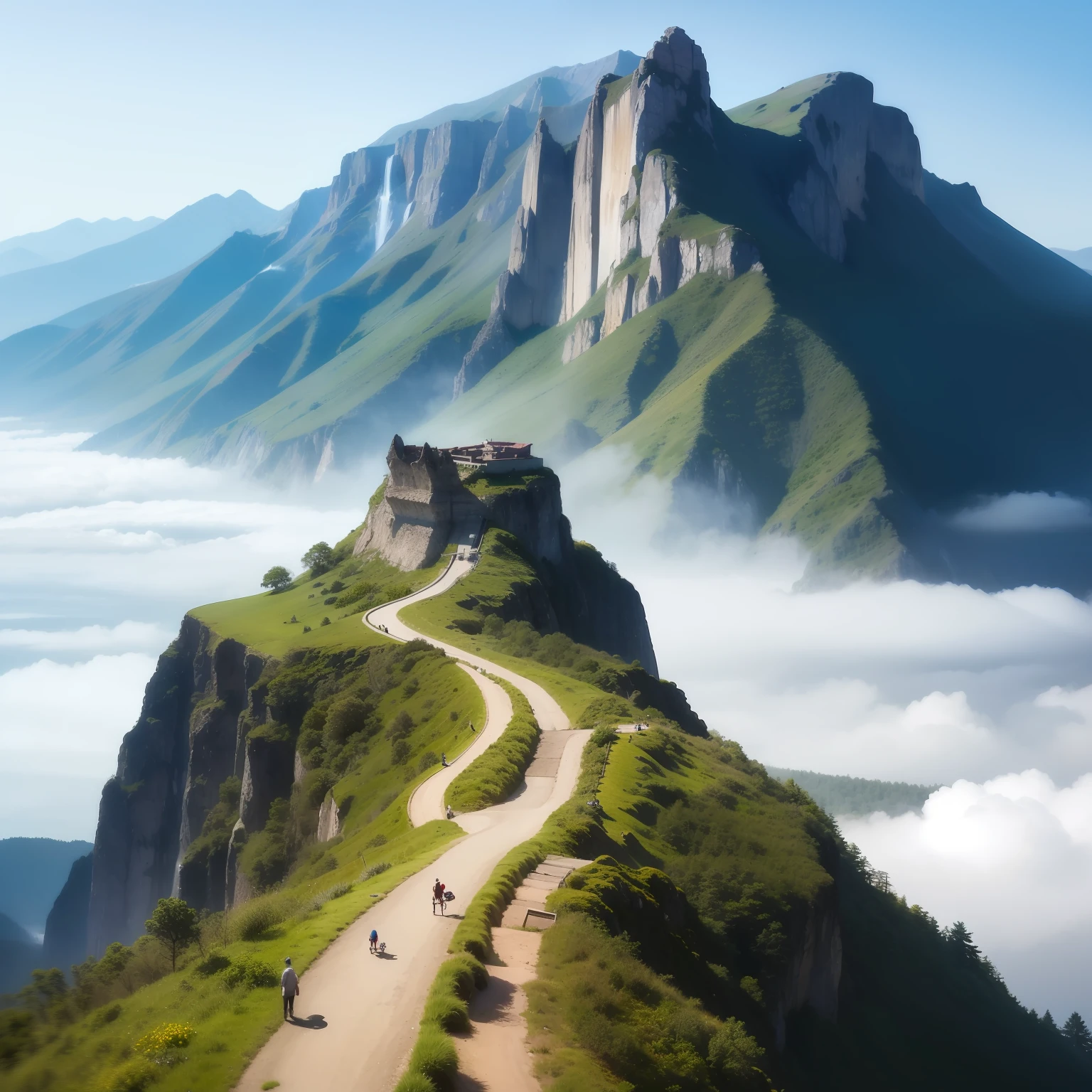 Dragon's Peak: A colossal mountain range shrouded in mist, home to ancient dragons and mythical creatures.
