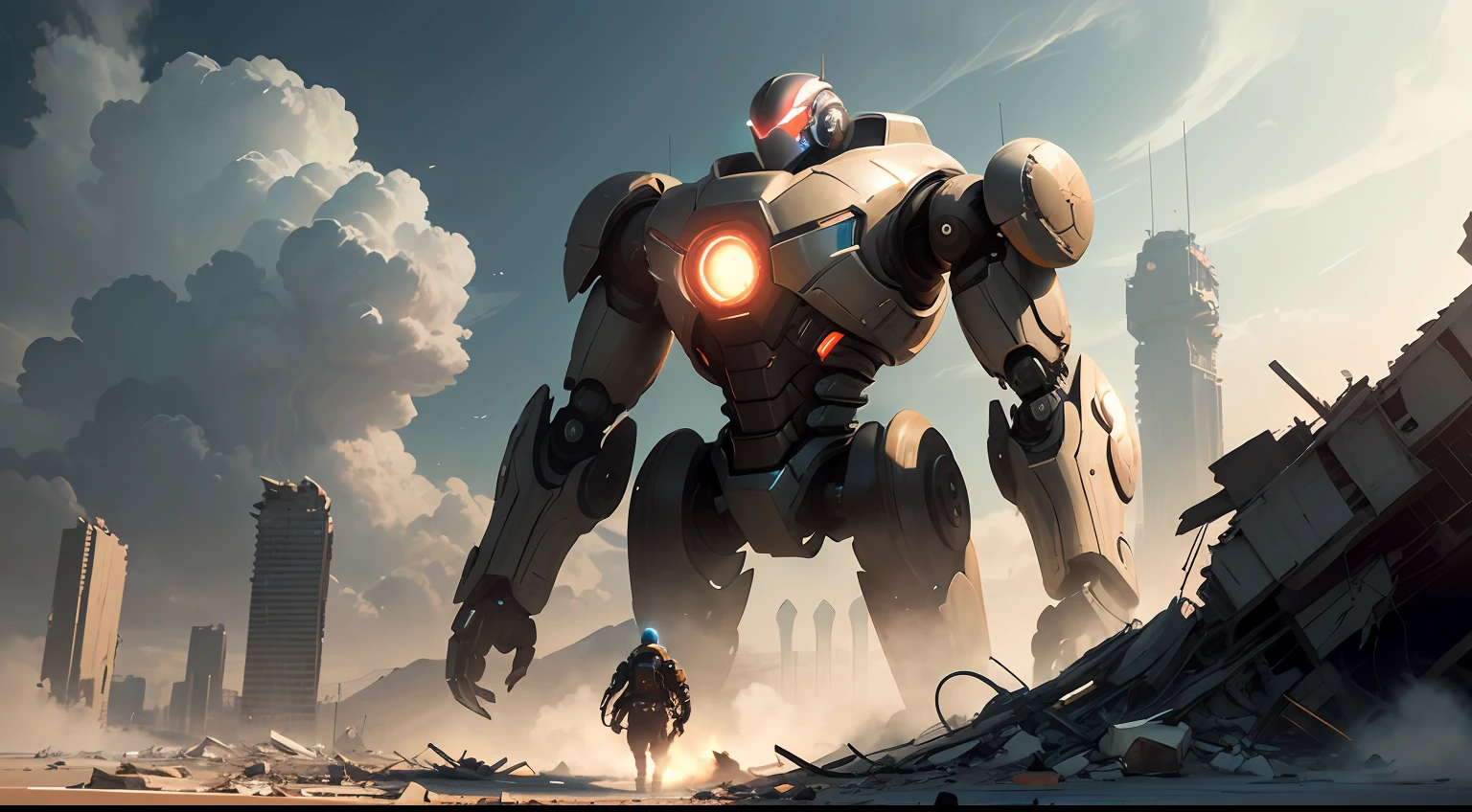 In a world on the brink of collapse, where chaos and uncertainty reigned, emerged a silent savior—a marvel of technology that would rewrite the course of civilization. This is the tale of an extraordinary AI robot and its heroic journey. --auto