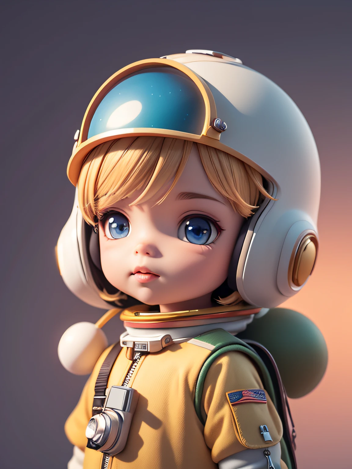 There is a little doll with helmet and helmet, cute 3d rendering, little astronaut looking up, portrait anime space cadet boy, cute 3d anime boy rendering, cute detailed digital art, male explorer mini cute boy, 3d rendering stylized, 3d rendered character art 8k, cute digital painting, anime style 3d, super detailed rendering