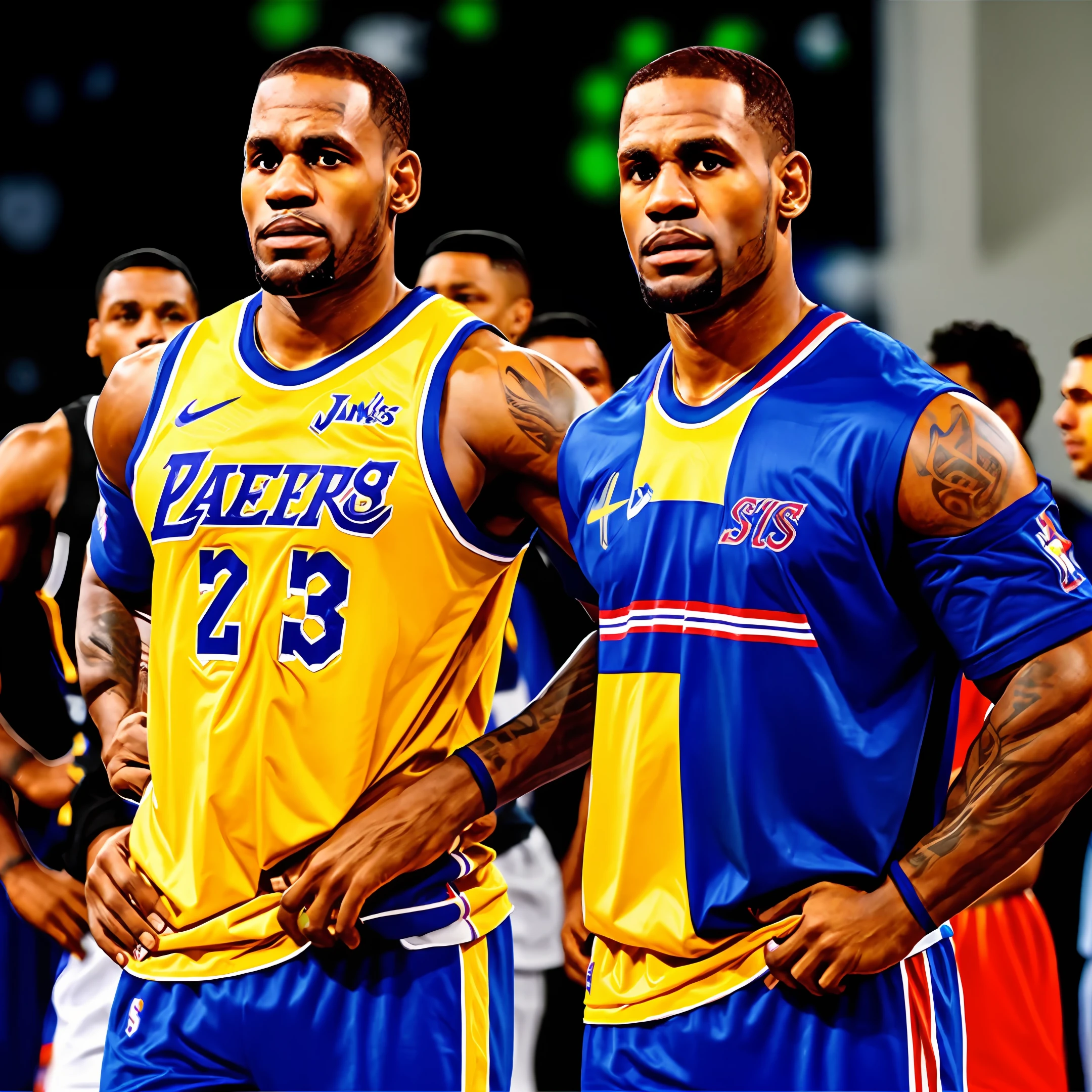 LeBron James with casas Bahia clothes