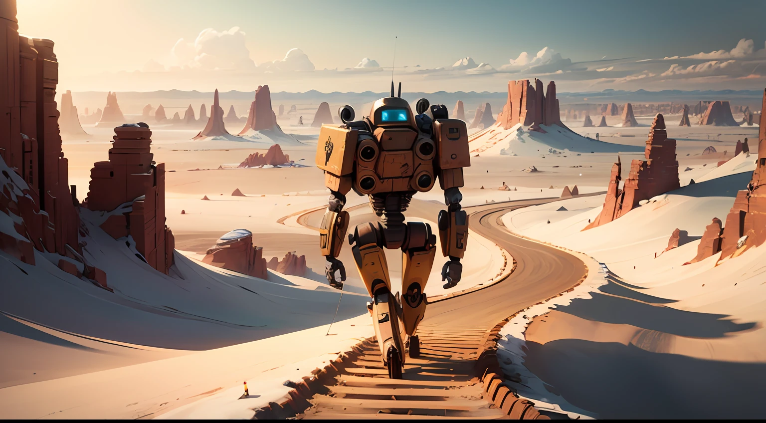 Tirelessly, the robot ventured through the desolation, traversing landscapes scarred by the ravages of time. It effortlessly harnessed the power of artificial intelligence to learn, adapt, and overcome every obstacle in its path. --auto